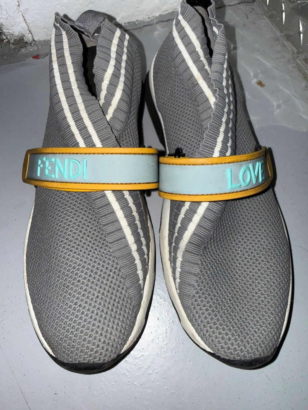 Fendi "FENDI LOVE" Knit Sneakers Size 37