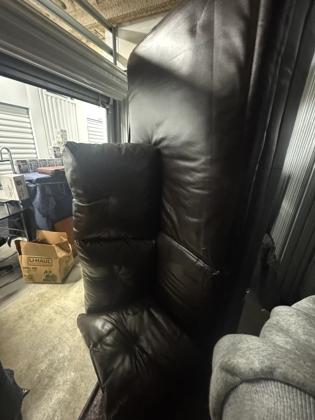 Brown Leather Sectional Sofa - photo 2