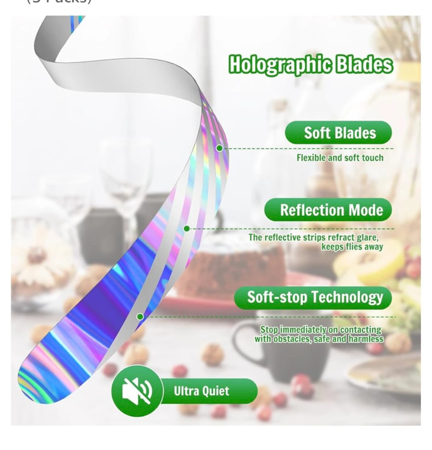 JUTIMER Holographic Blades Flying Fan - photo 4