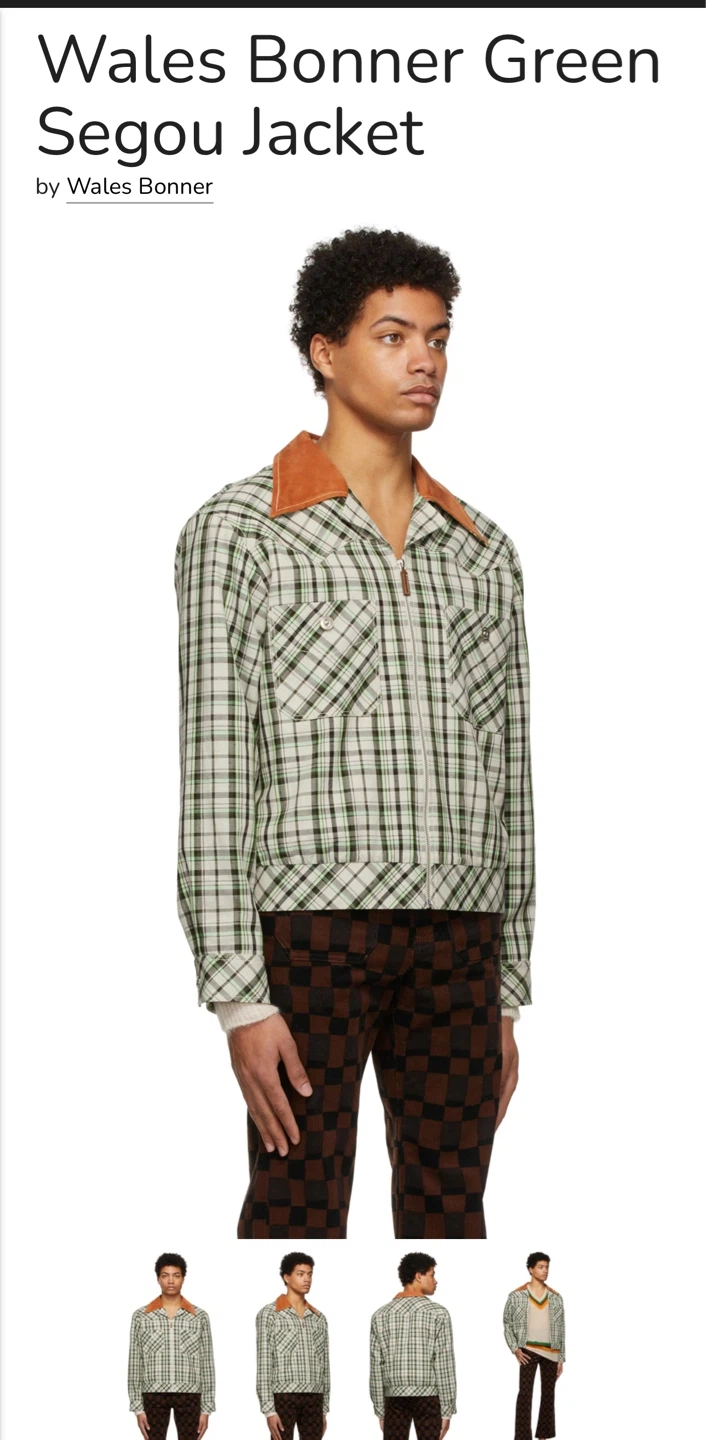 Wales Bonner Green Segou Jacket - photo 3