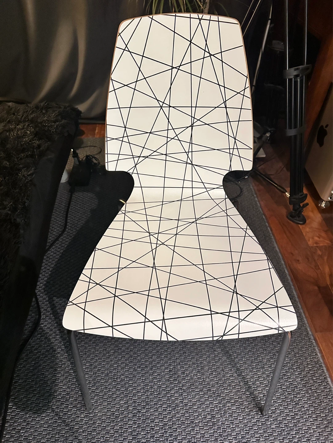 IKEA stackable dining chairs (B&W Graphic print) x 6 chairs