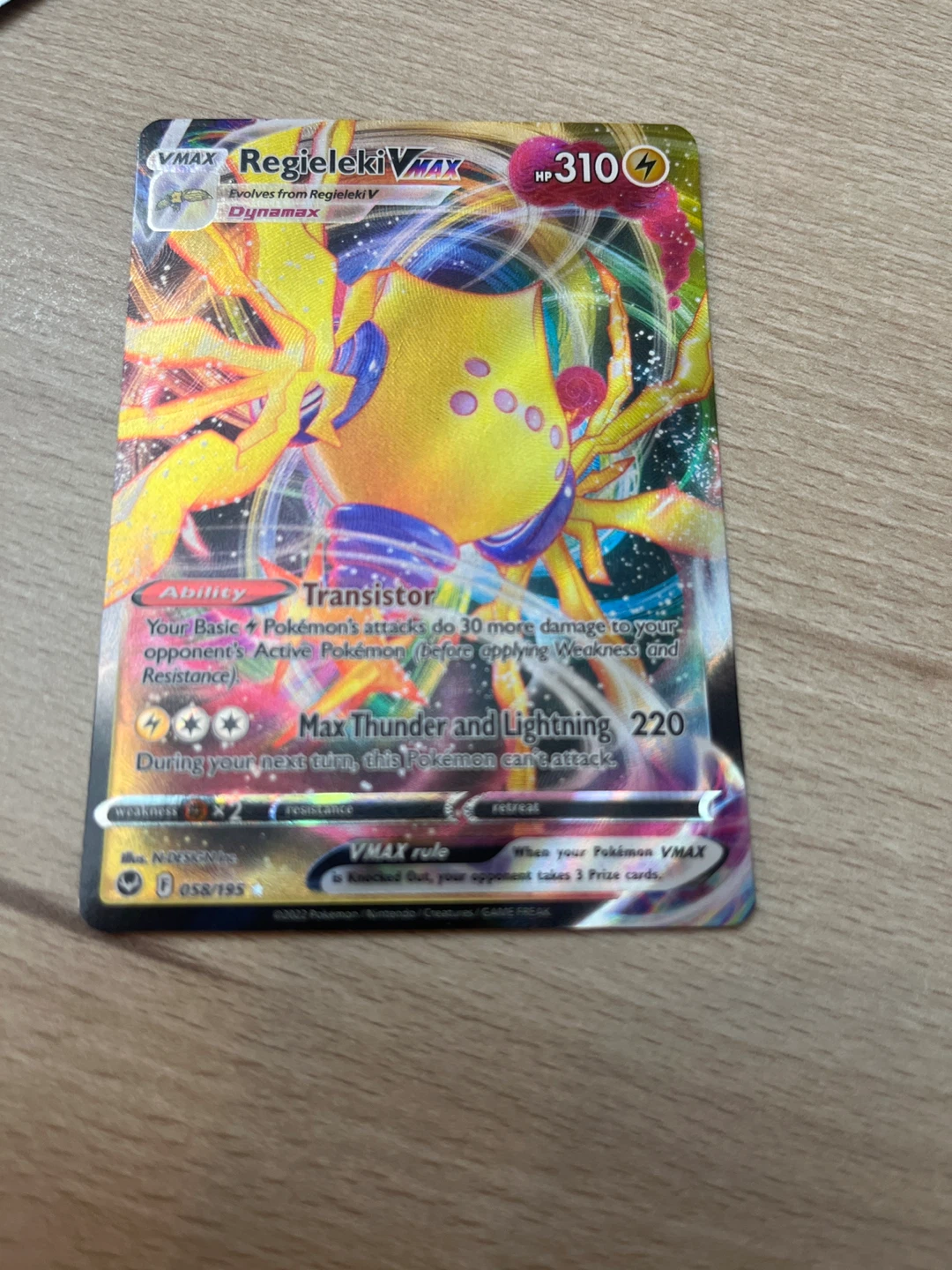 2022 Regieleki VMAX Pokémon Card 058/195