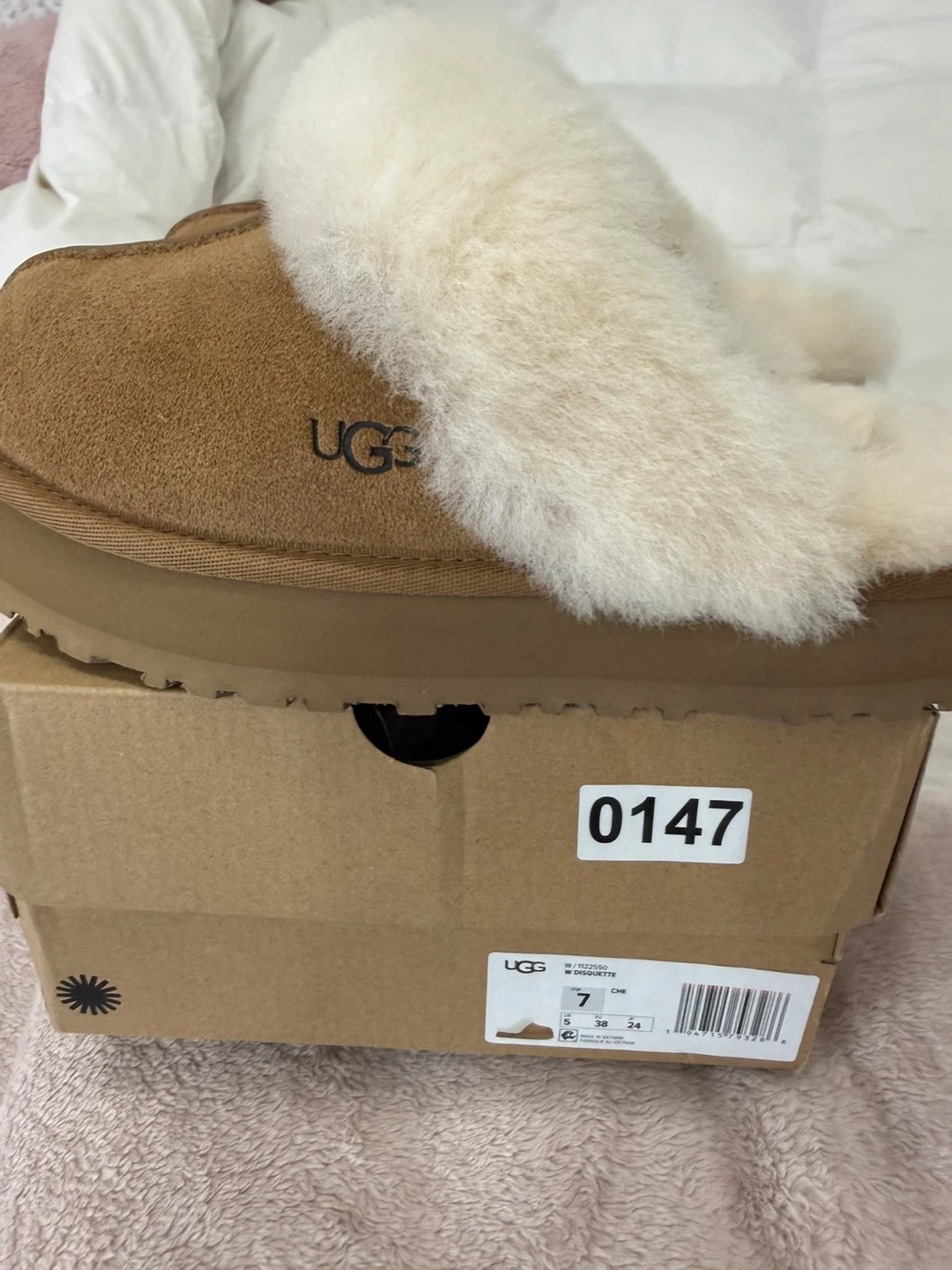 UGG W Disquette Chestnut Slipper - Size 7