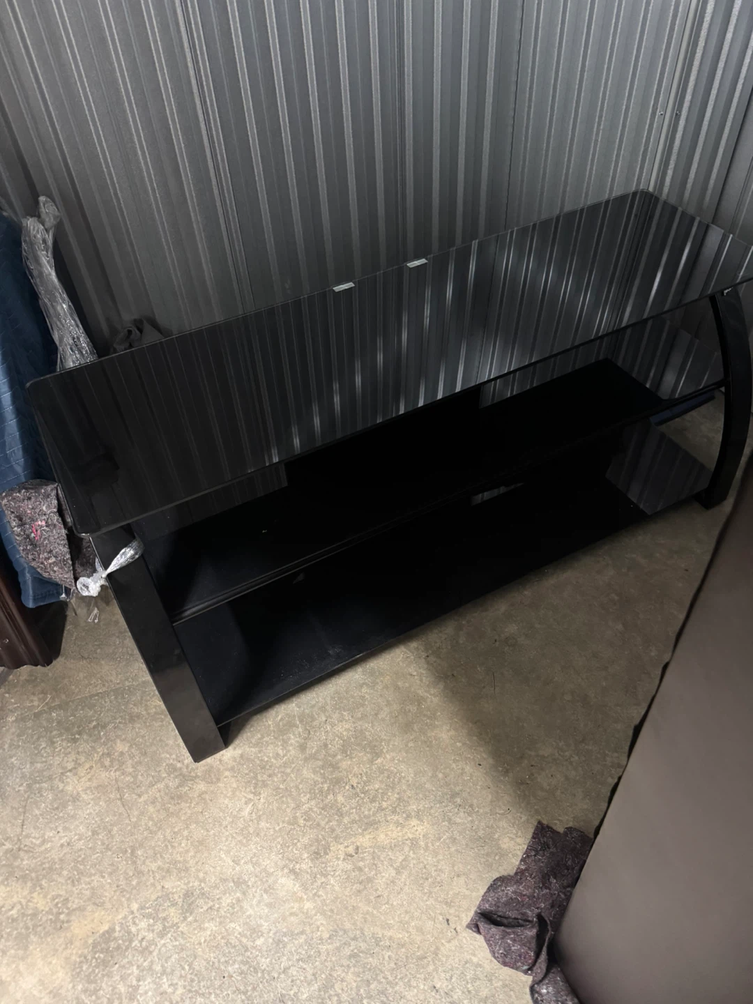 Black Glass TV Stand