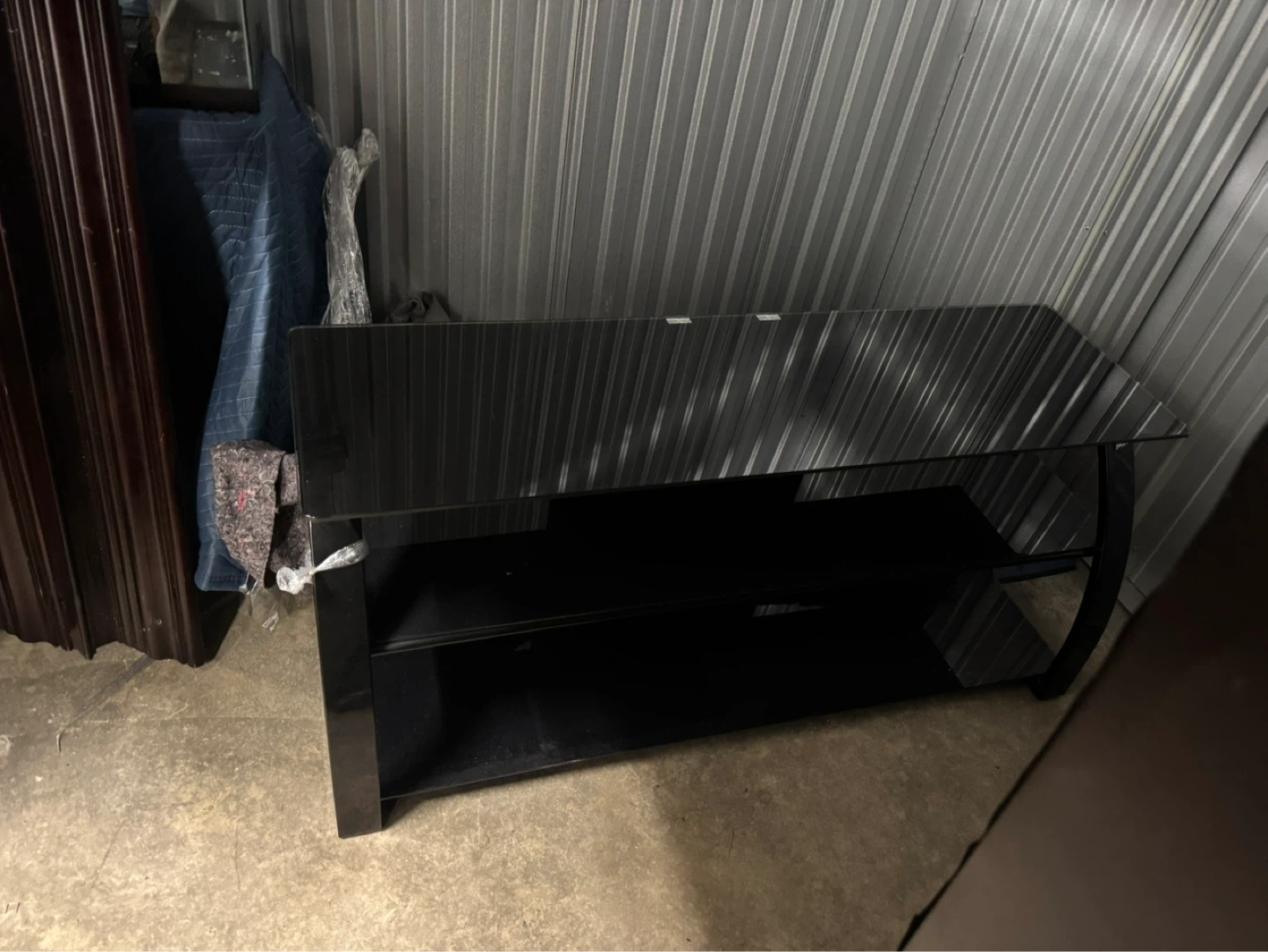 Black Glass TV Stand - photo 2