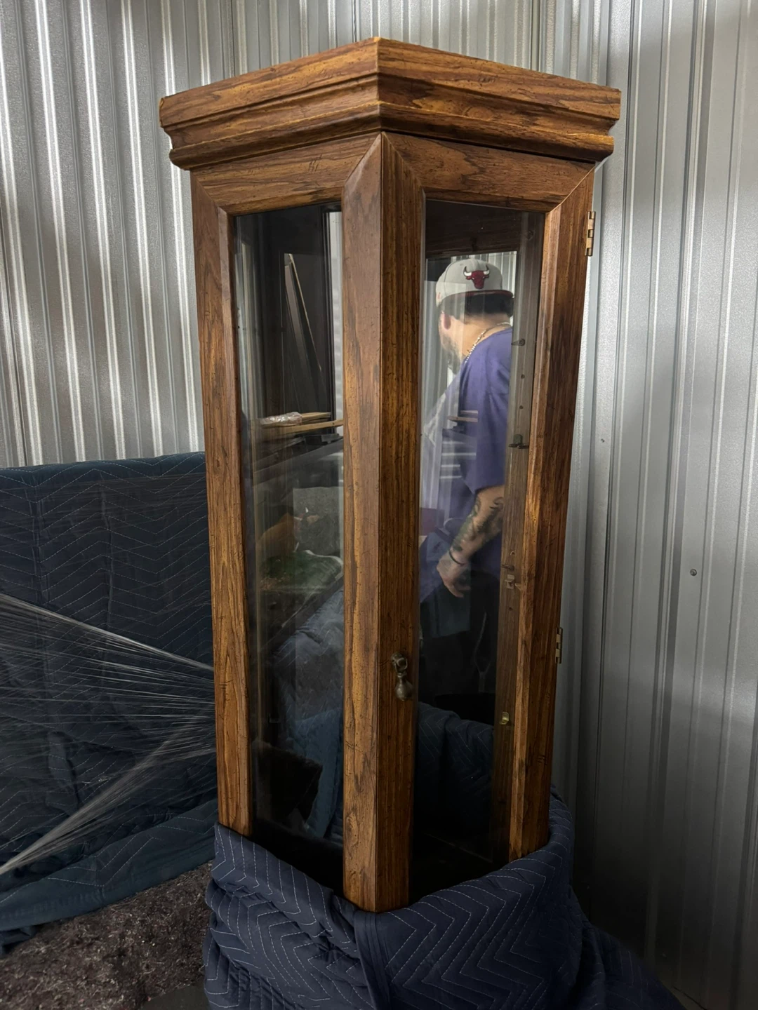 Wooden Display Cabinet with Glass Doors