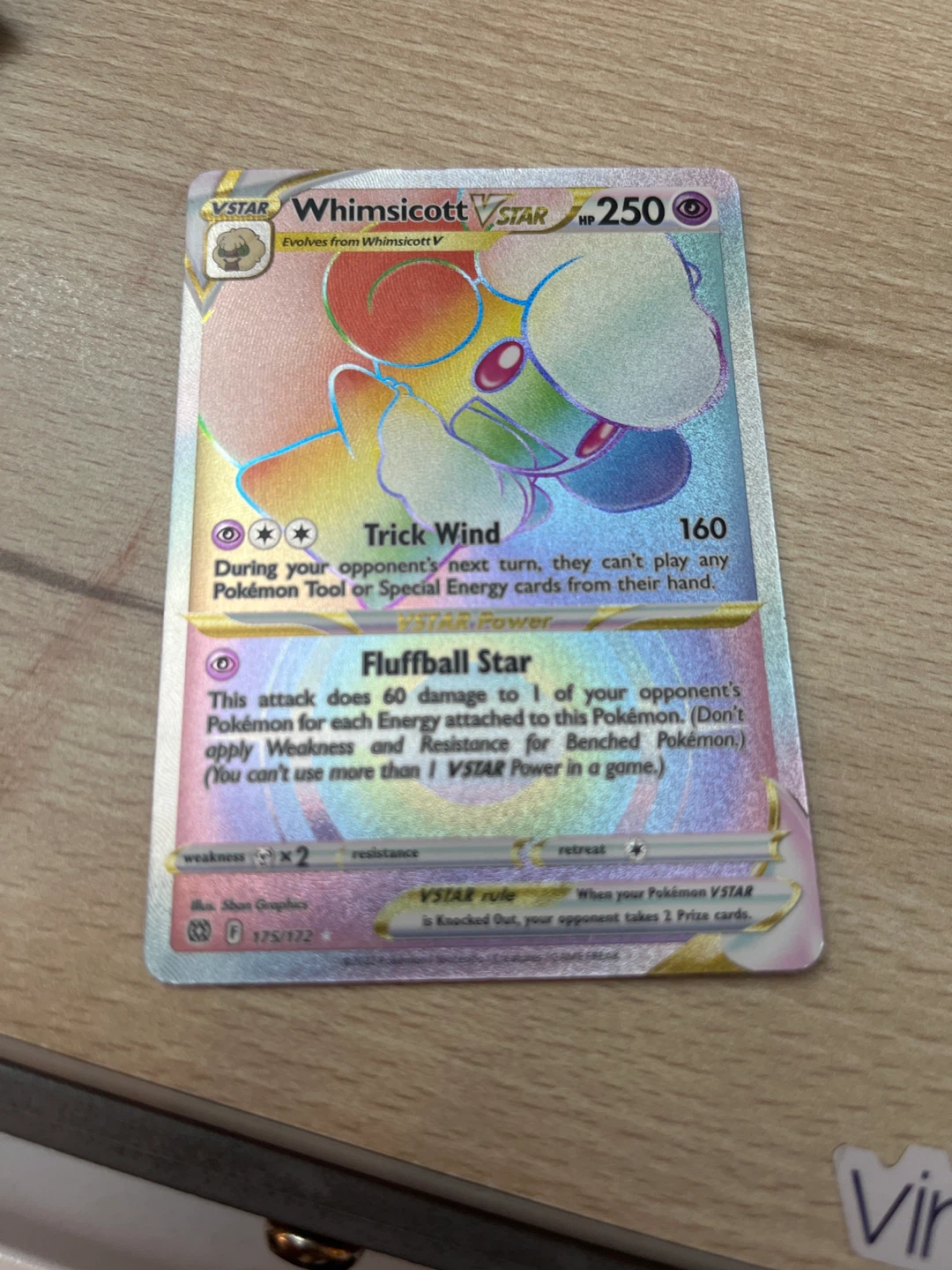2022 Whimsicott VSTAR Pokémon Card 175/172