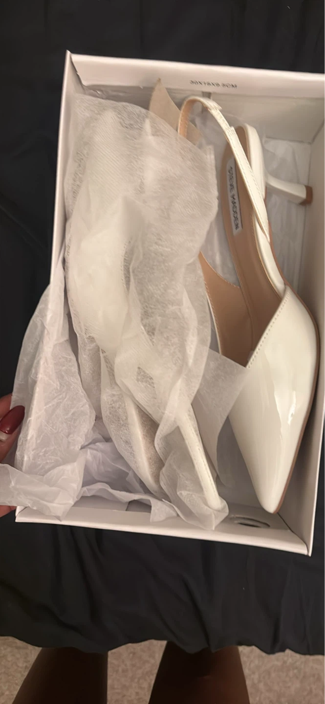 Steve Madden White Slingback Heels - Size 9 - photo 3