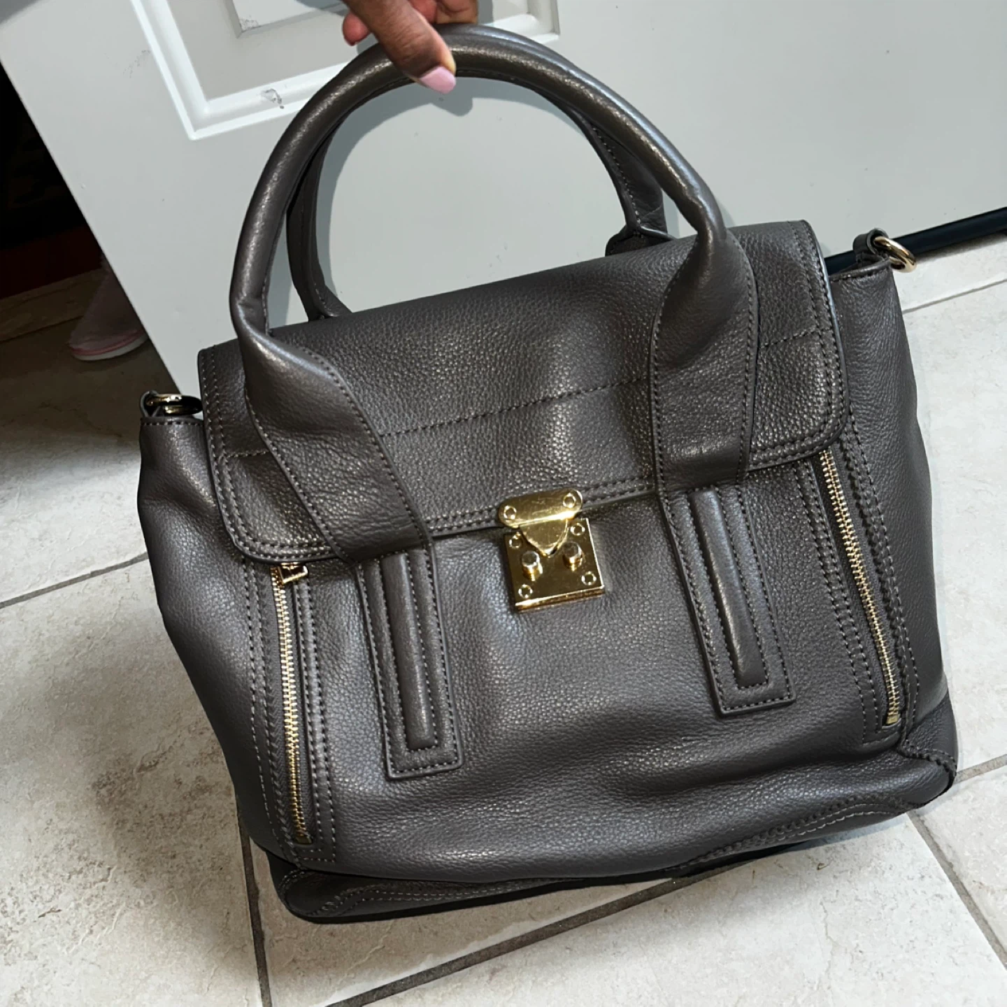 Danier leather satchel handbag