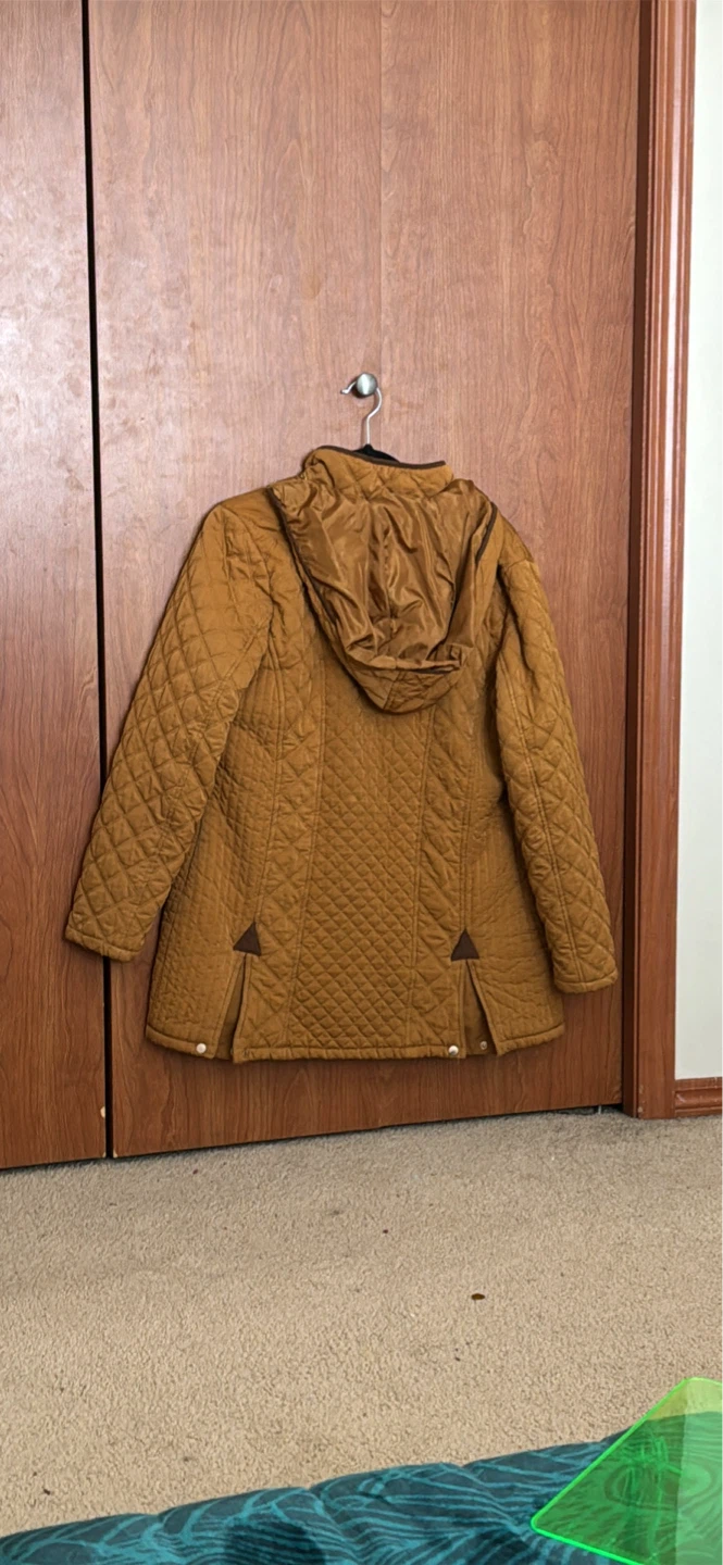 Quilted Hooded Jacket - Mustard