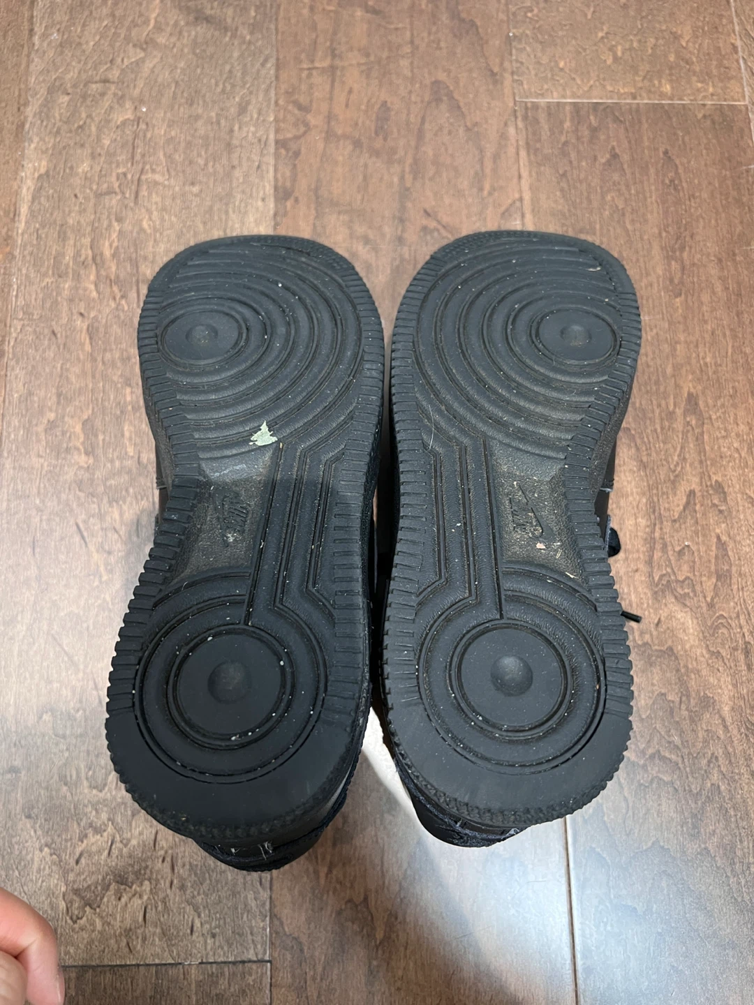 Nike Air Force 1 Black Leather Sneakers- women US7 - photo 5
