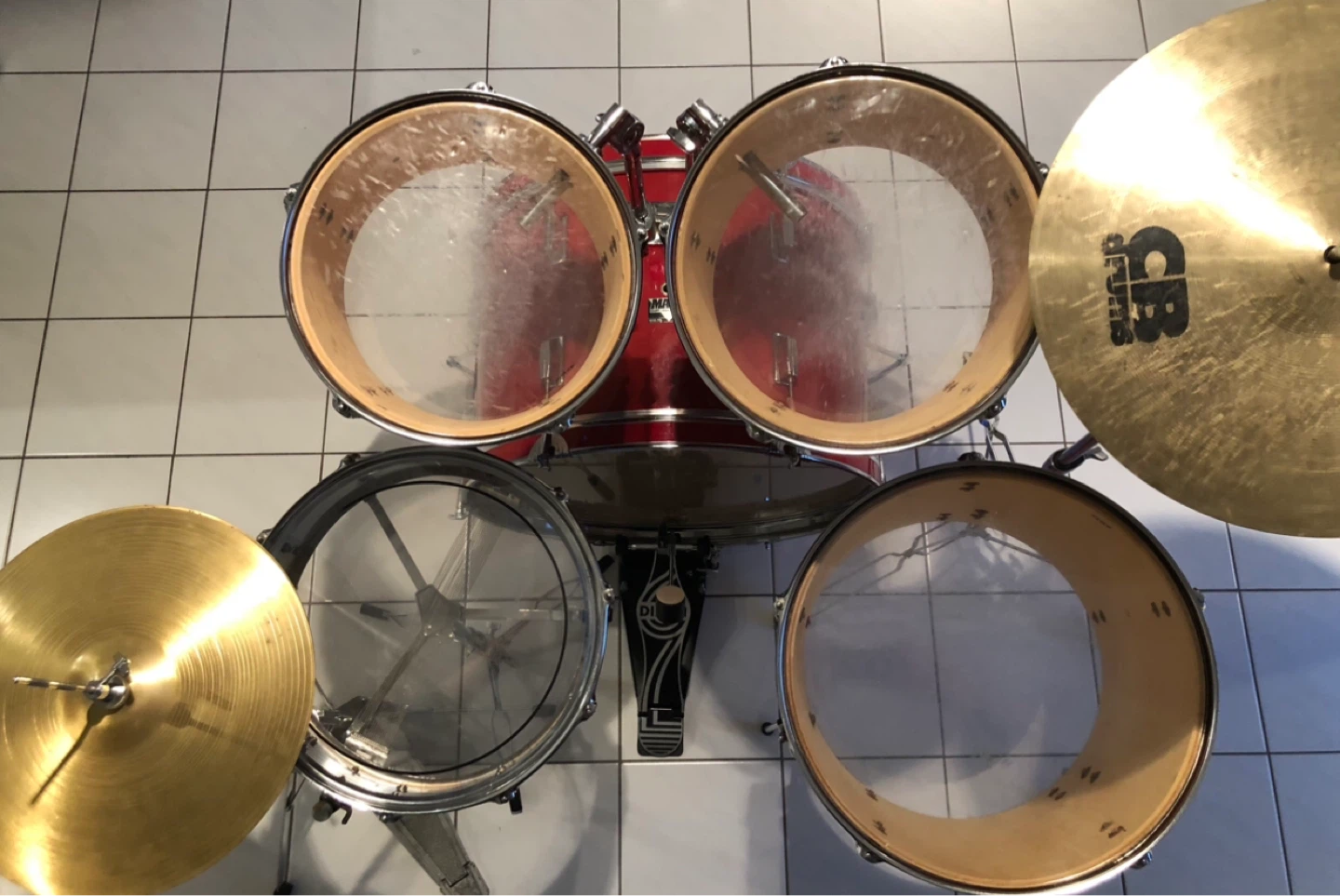 Funky retro 80’s drum set - orange coral - photo 2