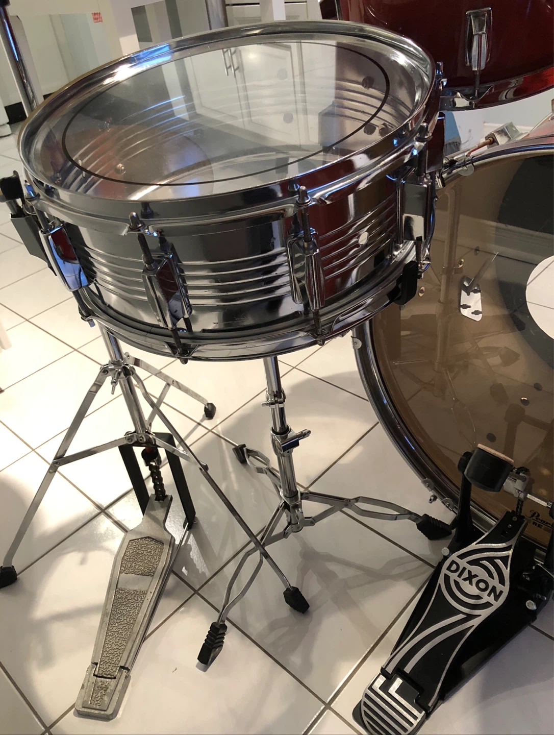Funky retro 80’s drum set - orange coral - photo 4