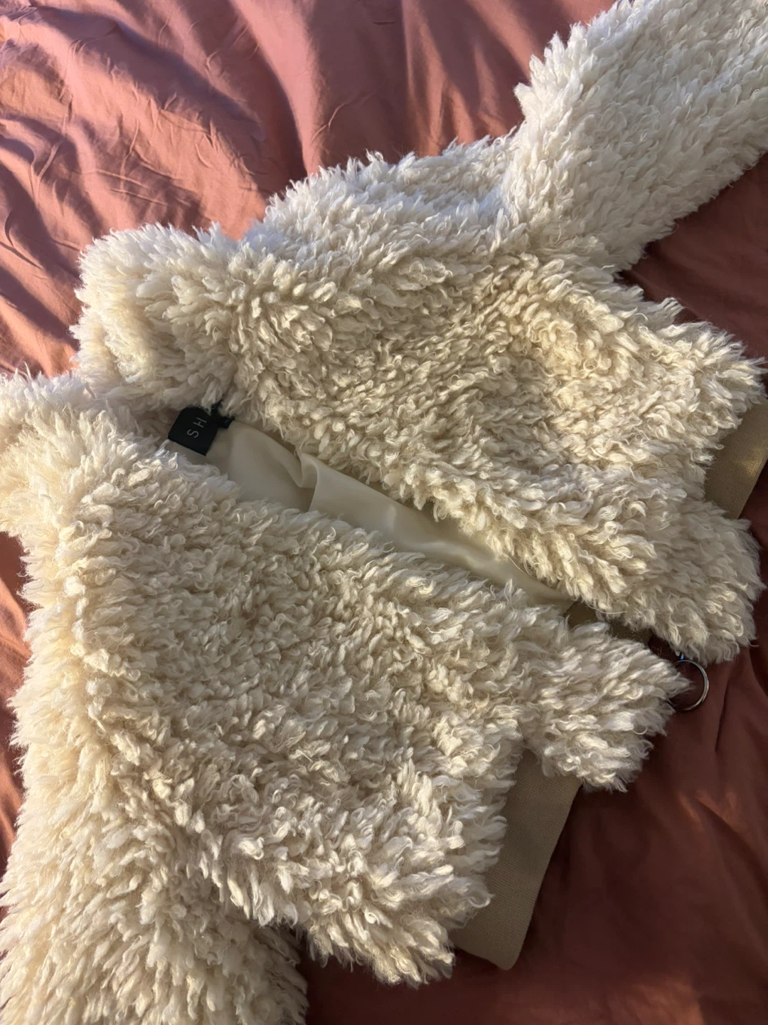 Cream Teddy Jacket - Size Medium - photo 2