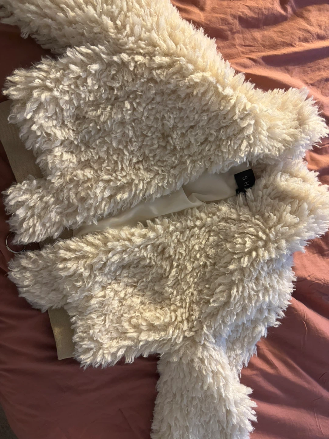 Cream Teddy Jacket - Size Medium