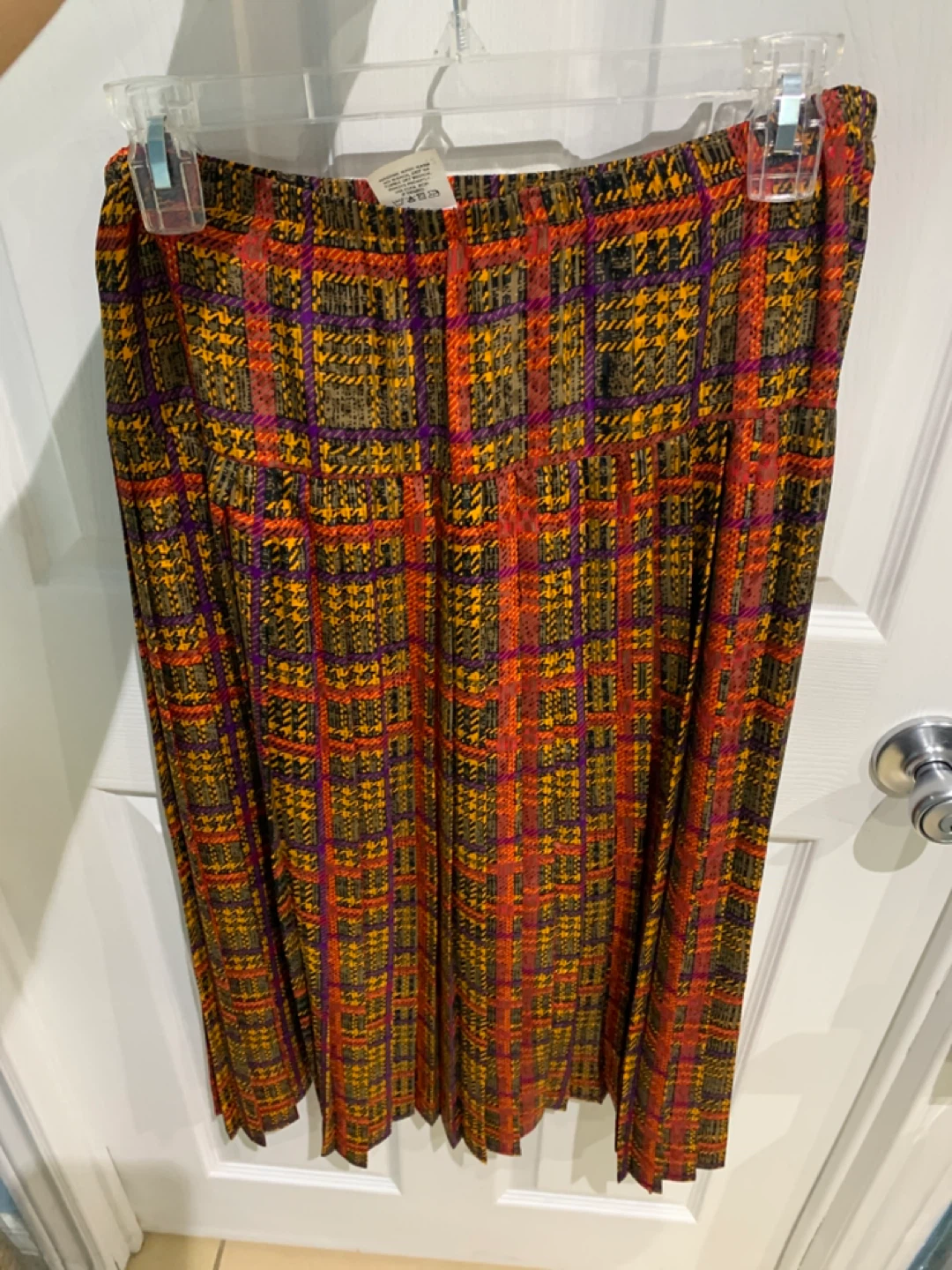Rita Plaid Pleated Midi Skirt Size 12