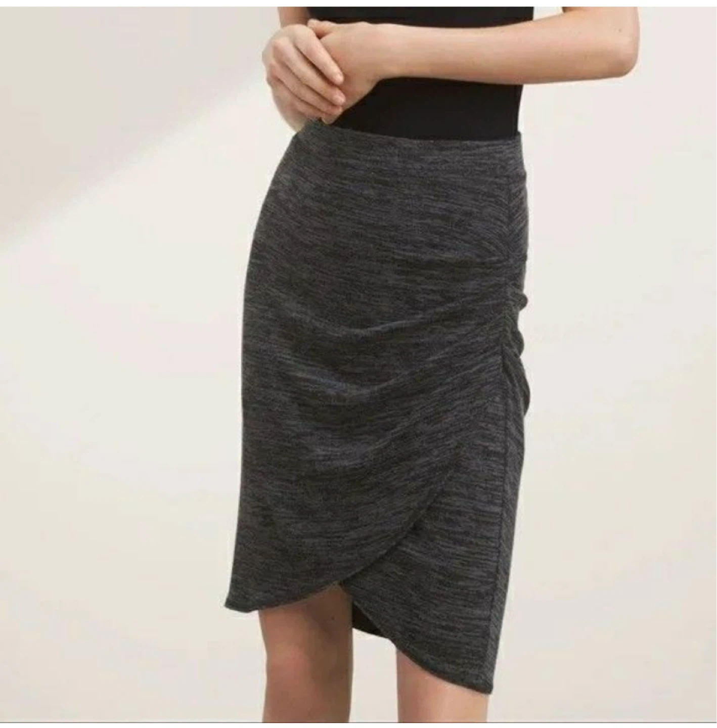 Wilfred Free Ruched Wrap Grey Skirt Size S