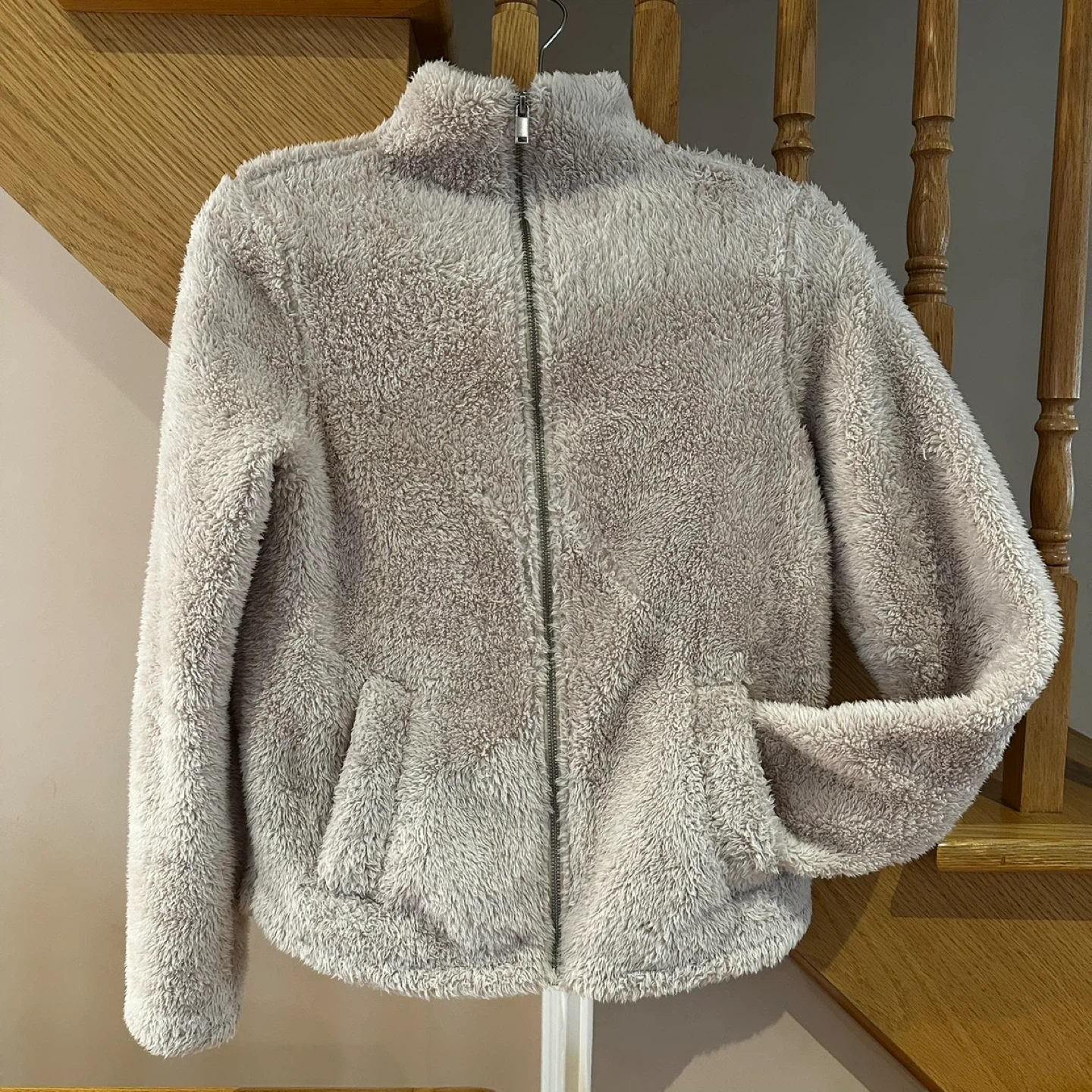 Beige Teddy Fleece Zip-Up Jacket XS-S - photo 2