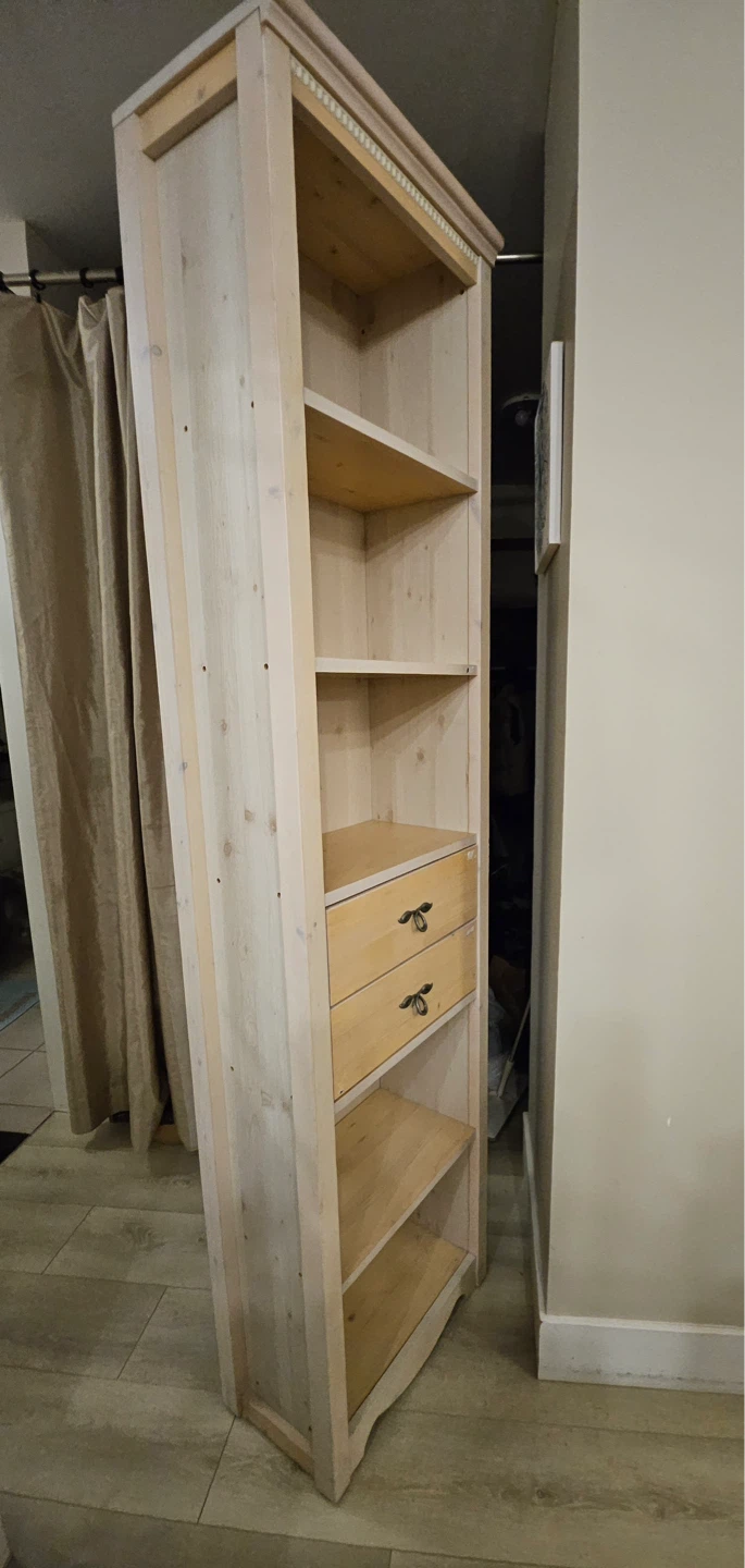 FREE: Natural Wood Bookshelf with Drawers - photo 2