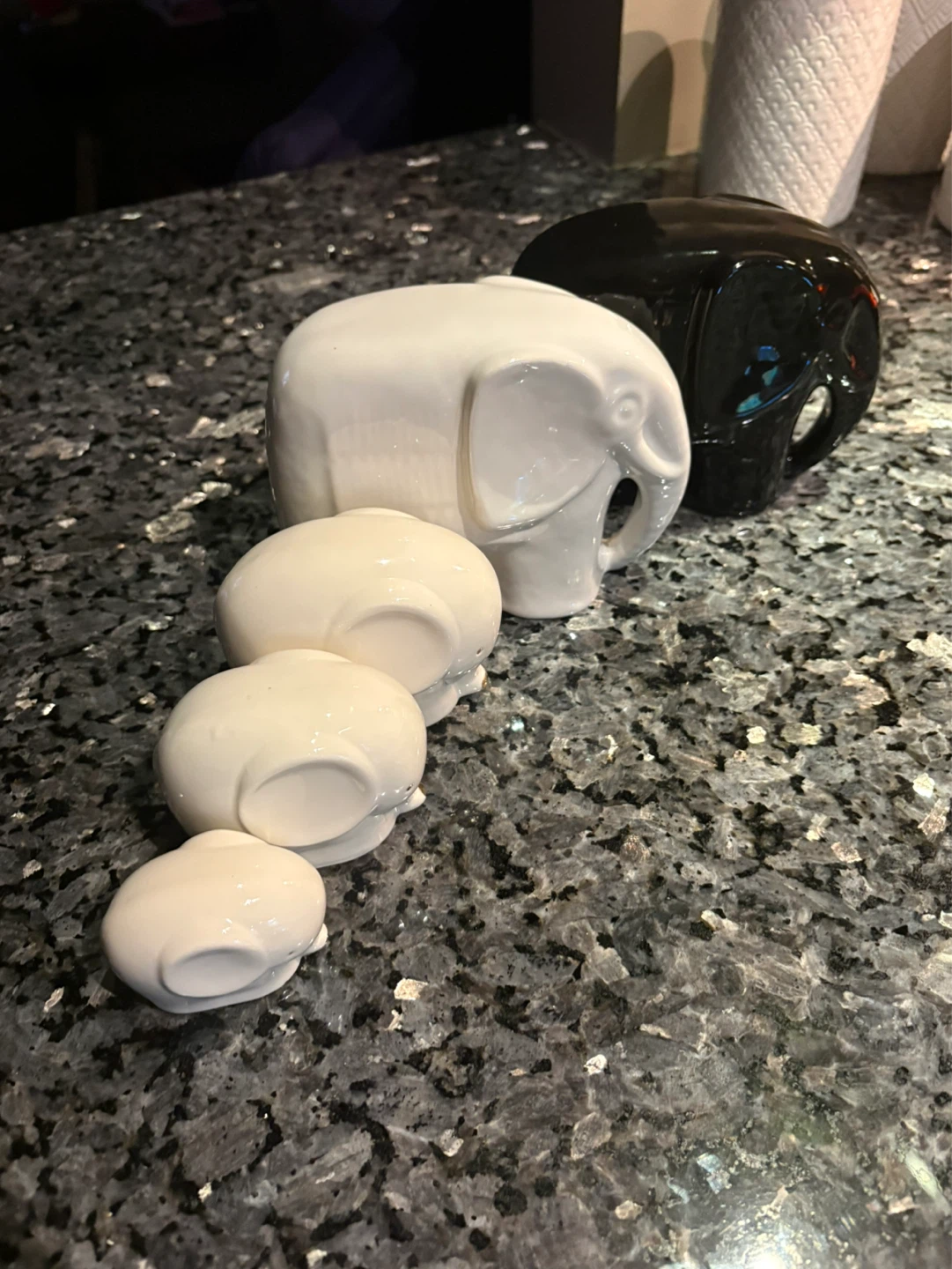 Ceramic Elephant Figurines - Set of 5