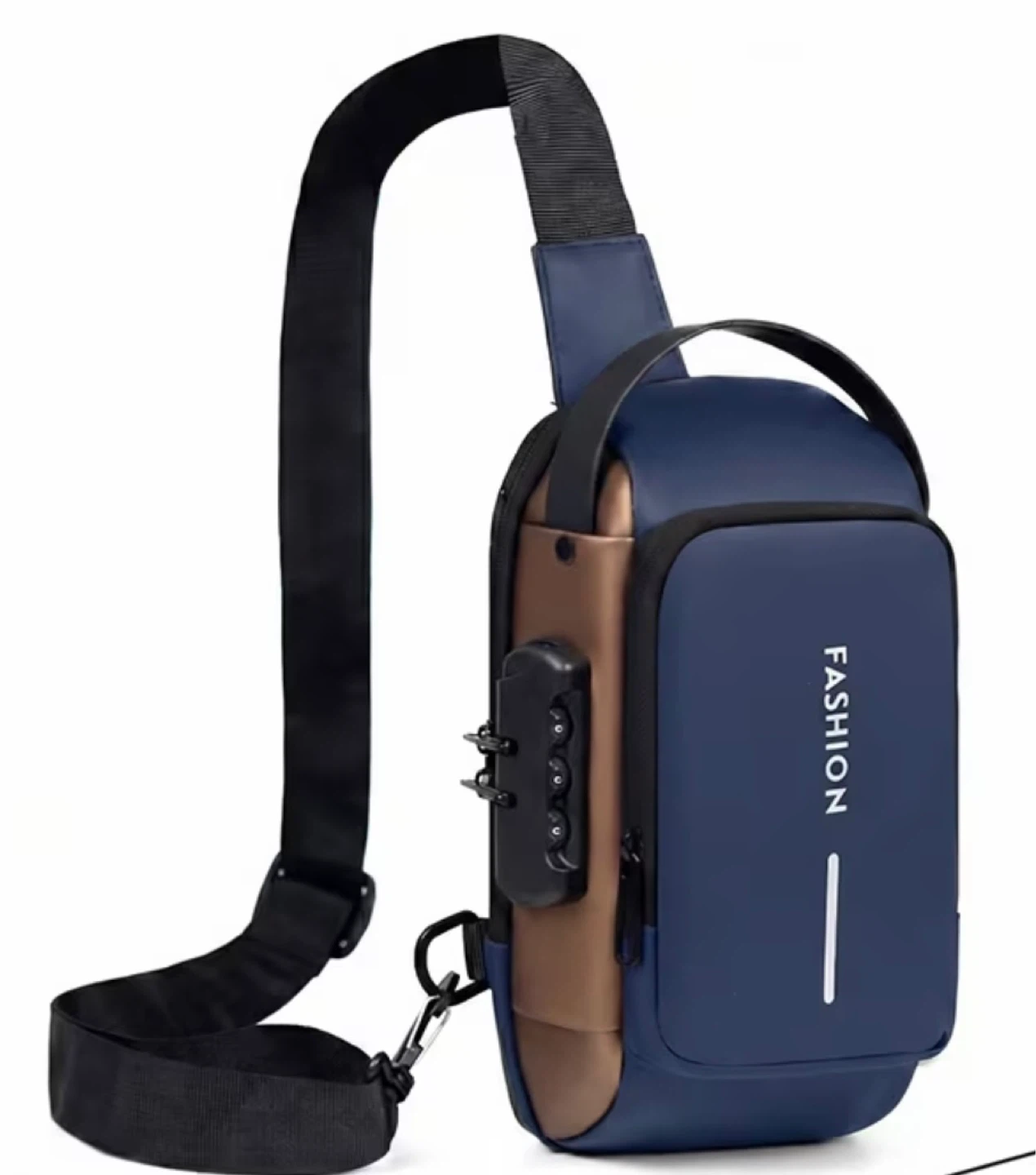 Fashion Sling Bag with Combination Lock and USB Port
