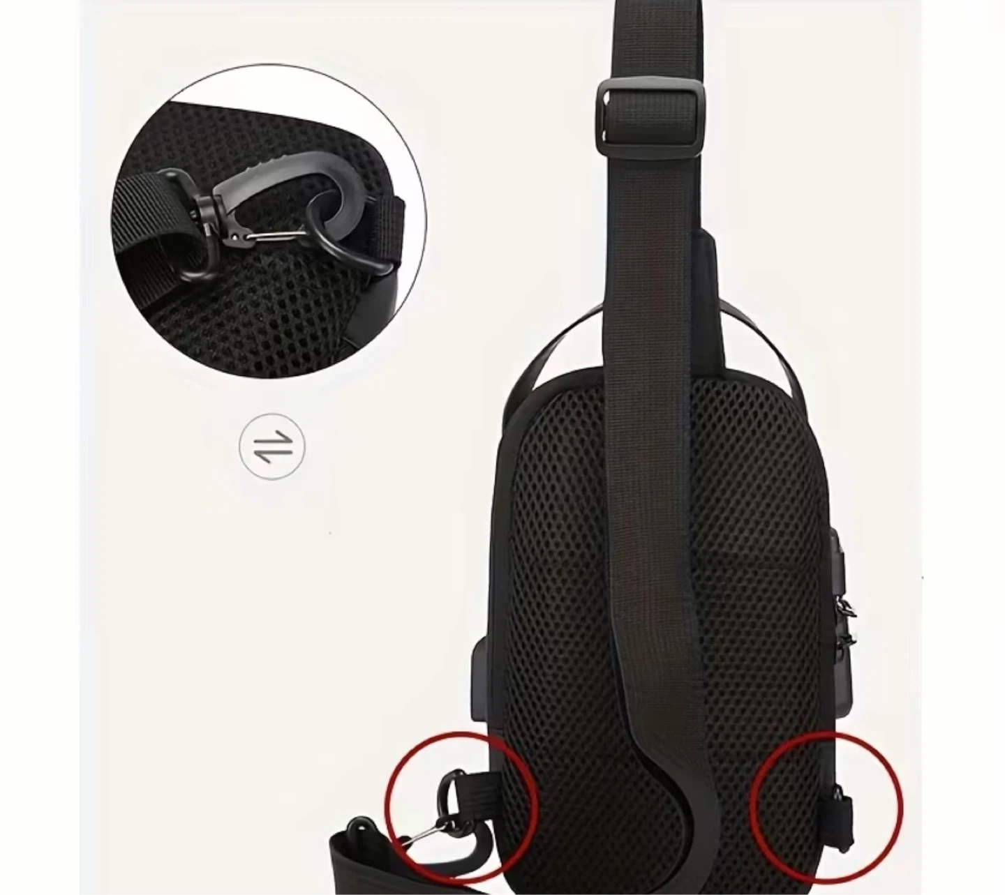 Fashion Sling Bag with Combination Lock and USB Port - photo 5
