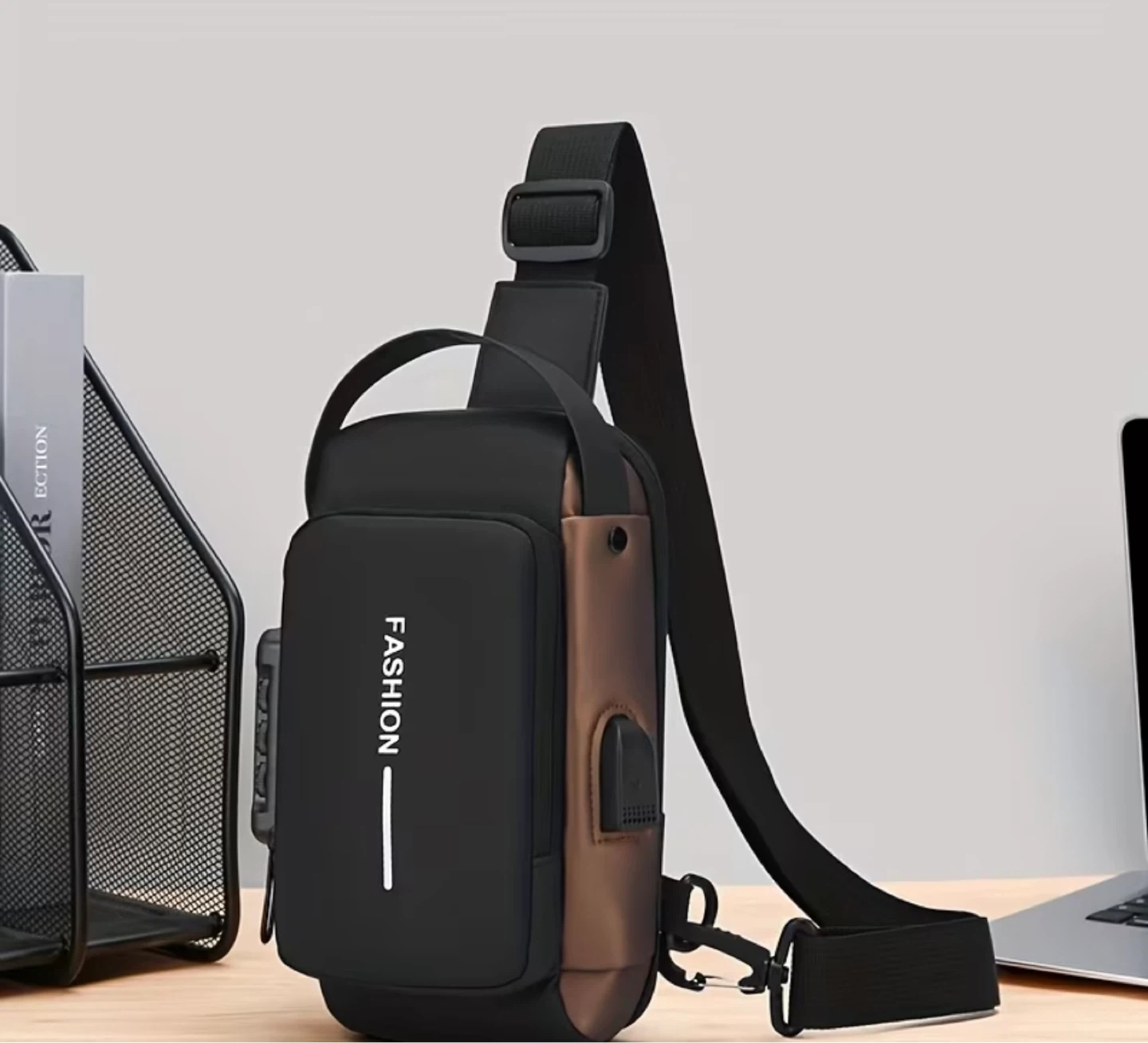Fashion Sling Bag with Combination Lock and USB Port - photo 4