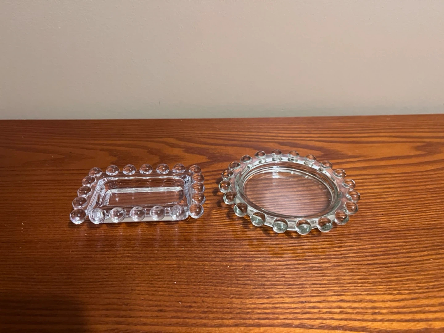 VINTAGE IMPERIAL GLASS CANDLEWICK ASHTRAYS/TRINKET DISHES