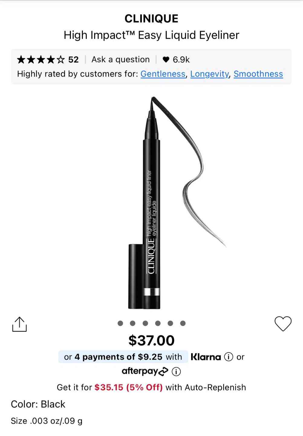 Clinique High Impact Easy Liquid Eyeliner - Black