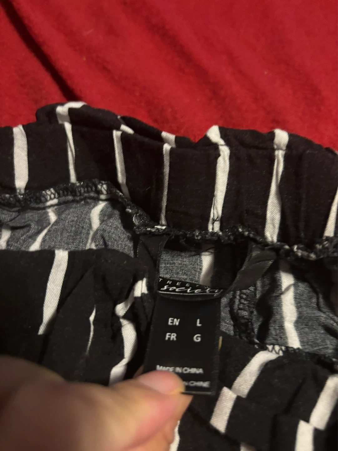 Black and White Striped Pants - Size L - photo 2