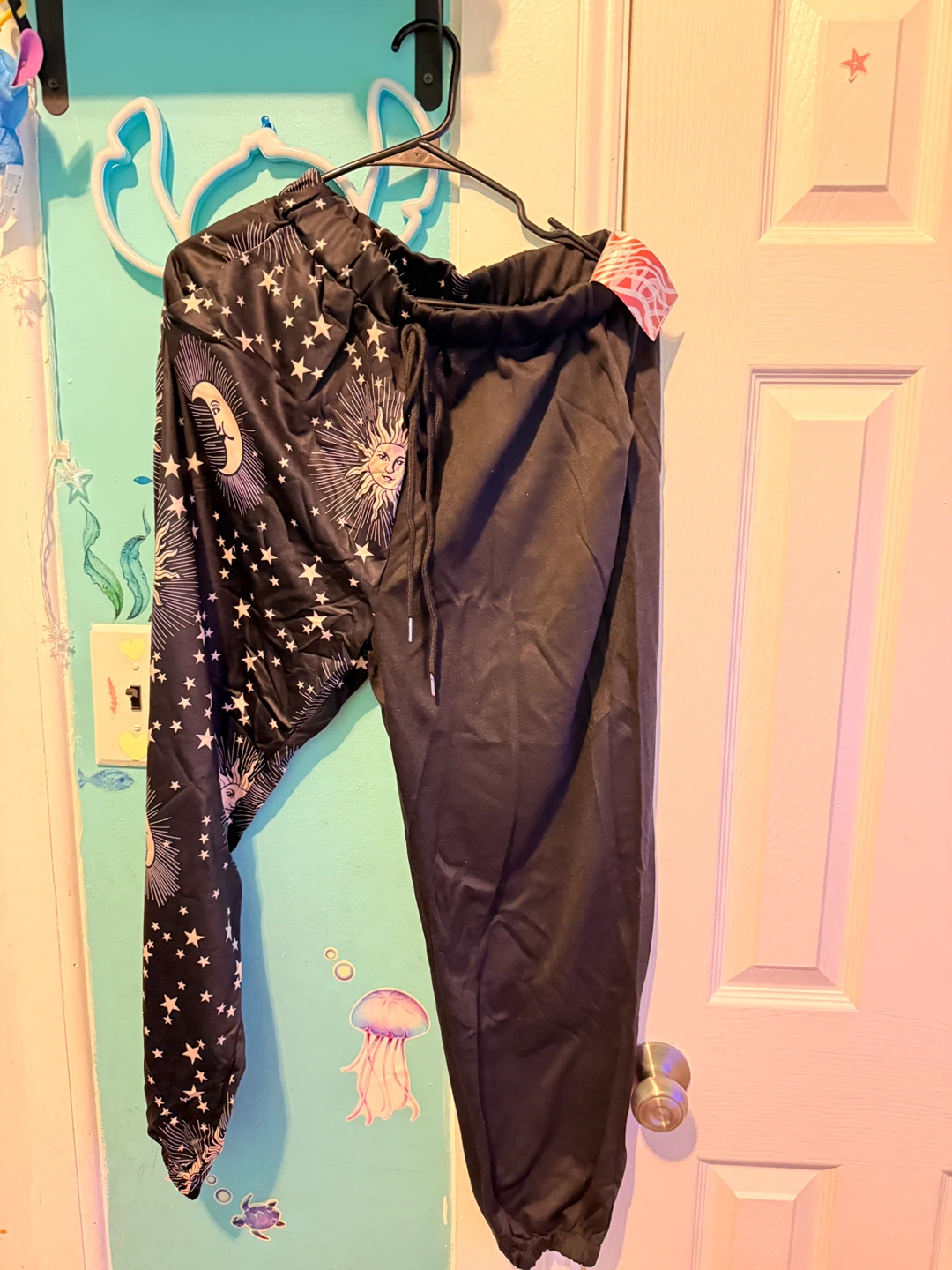 Romwe Celestial Print Joggers - Size L