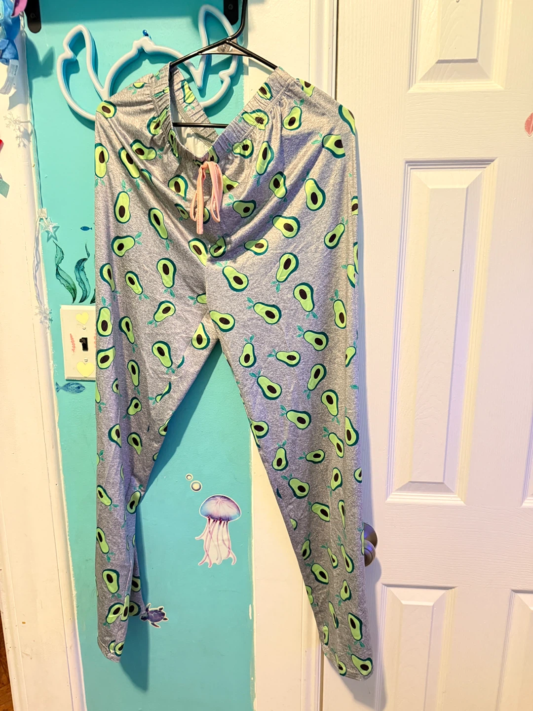 Grey Avocado Print Pajama Pants - Size L