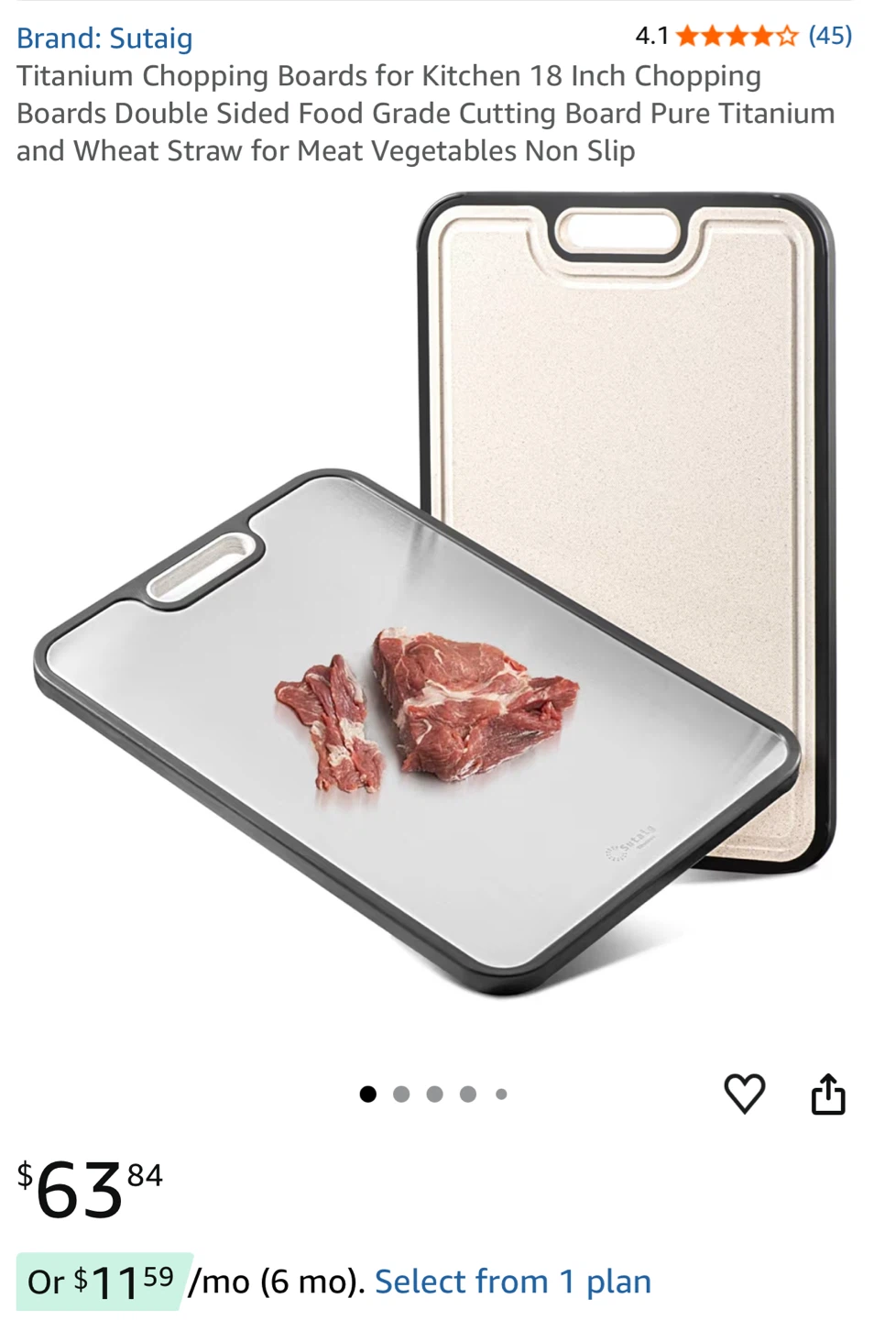 Sutaig Titanium Chopping Boards - 18 Inch, Double Sided