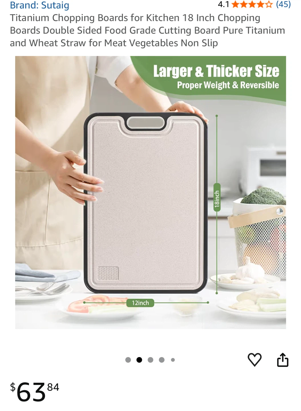 Sutaig Titanium Chopping Boards - 18 Inch, Double Sided - photo 2