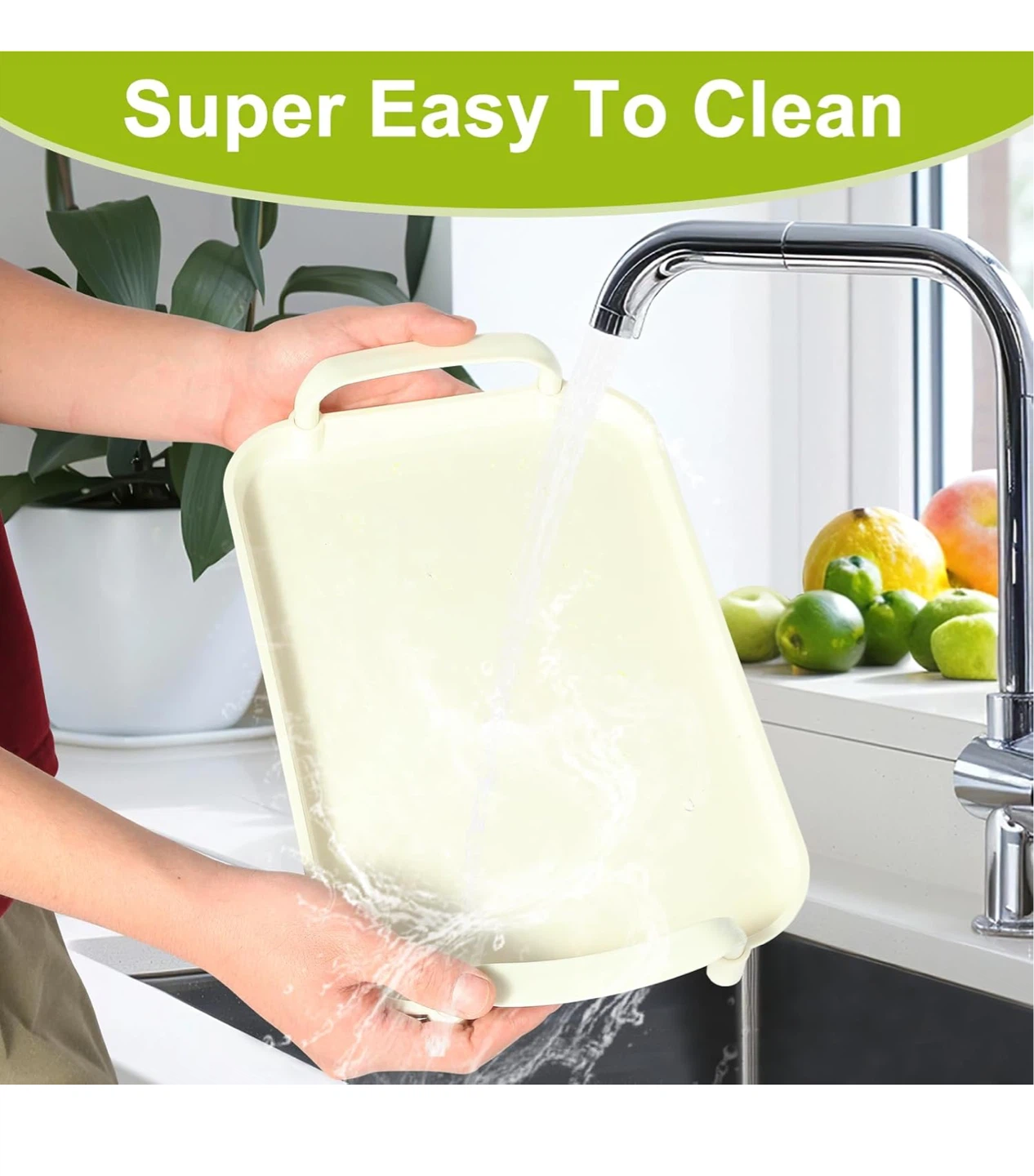 Zufudo 3 Pack Serving Trays with Handles - Cream - photo 5