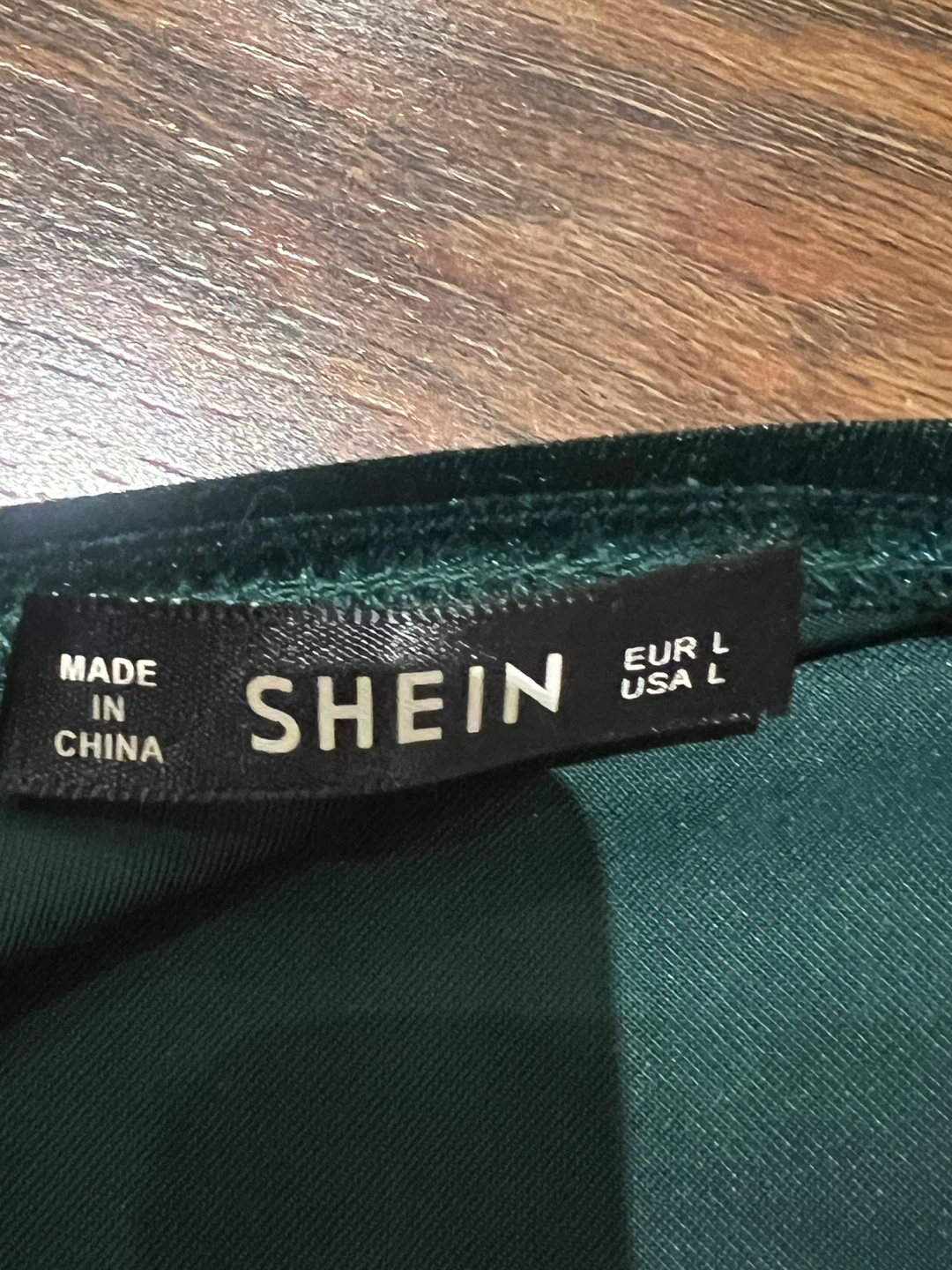 SHEIN Velvet One-Shoulder Bodysuit - Emerald Green, Size L - photo 3