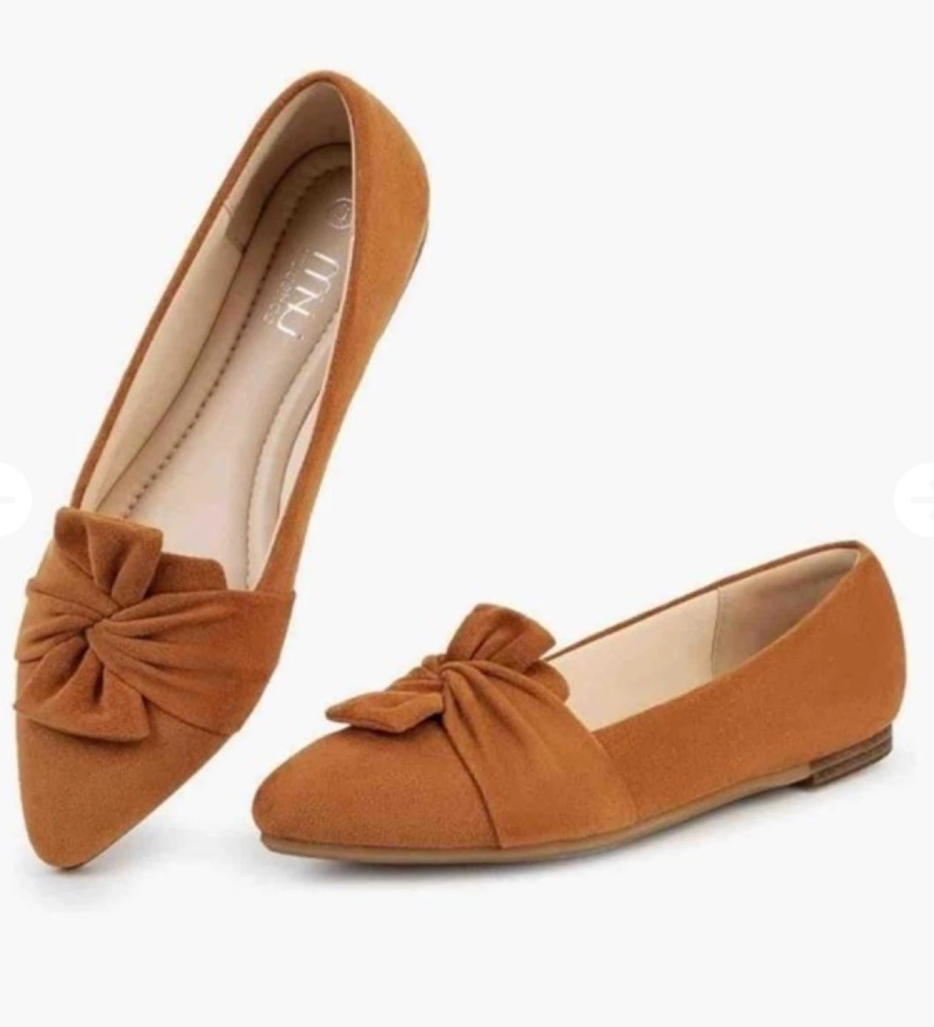 Brown Suede Bow Ballet Flats
