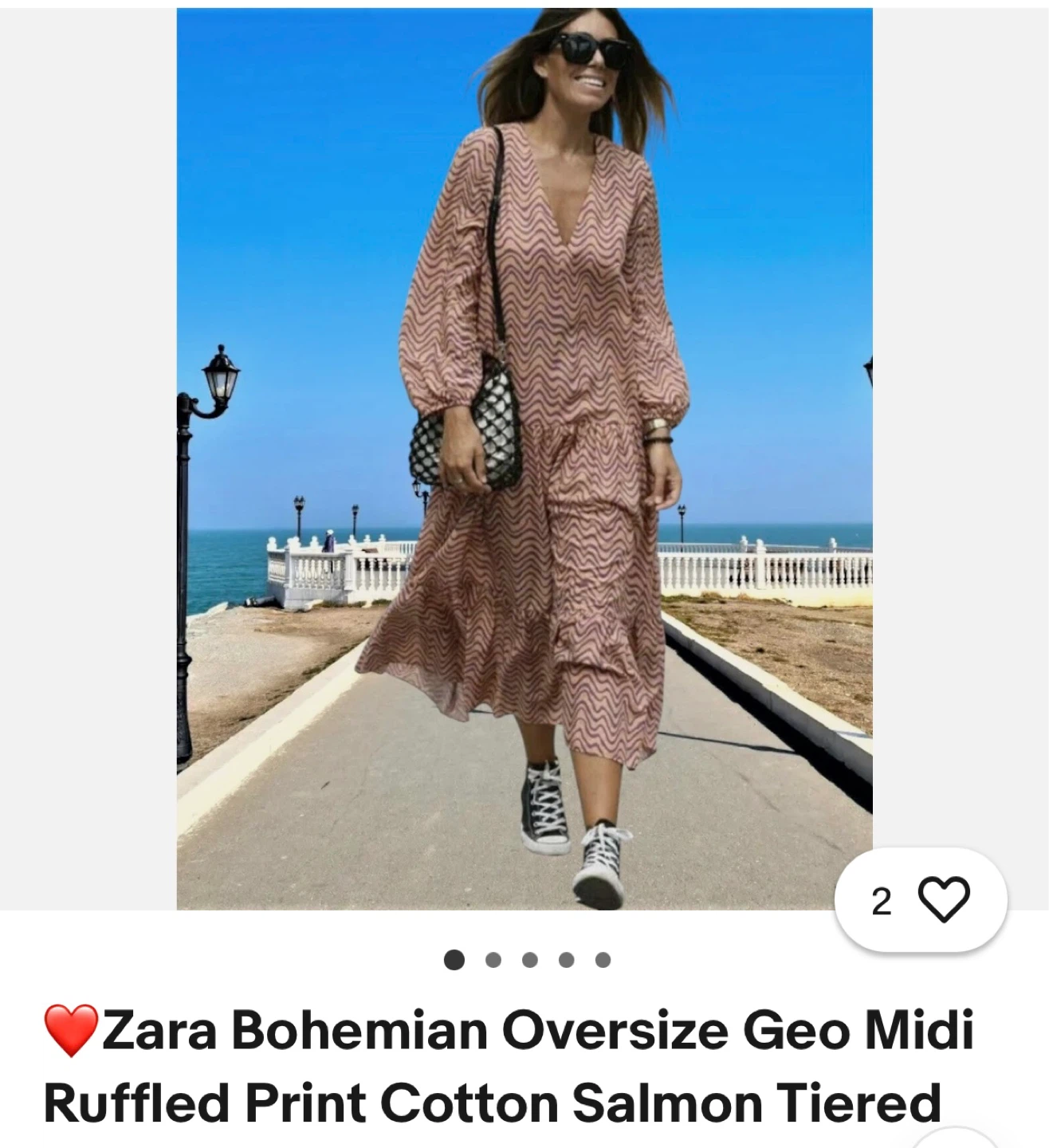 Zara Geo Print Tiered Midi Dress - photo 3