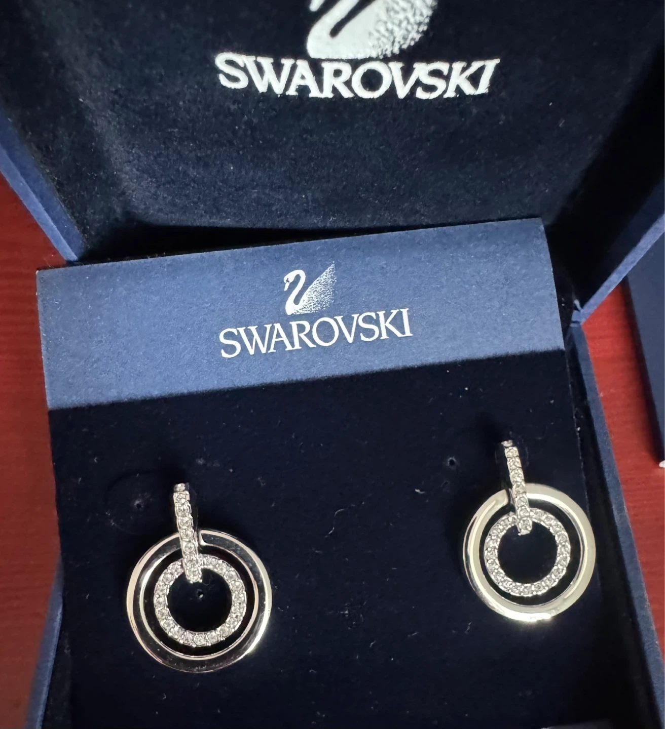 Swarovski Double Circle Crystal Earrings