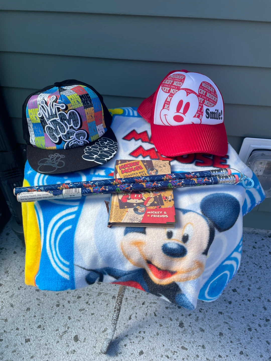 Disney Mickey Mouse lot hat blanket and more