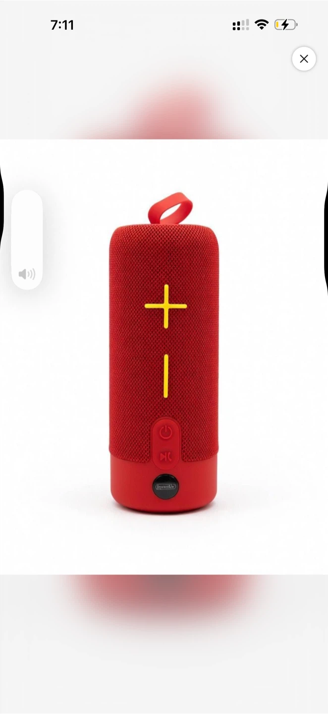 Red Inventiv Portable Bluetooth Speaker