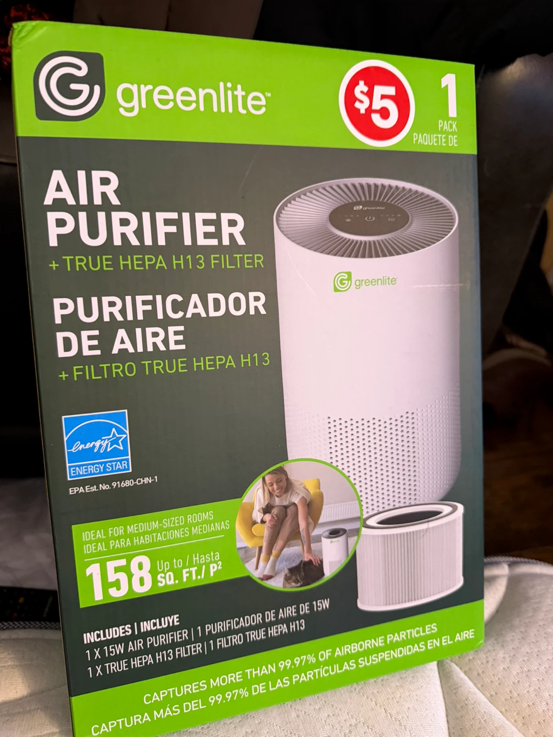 Greenlite Air Purifier with True HEPA H13 Filter