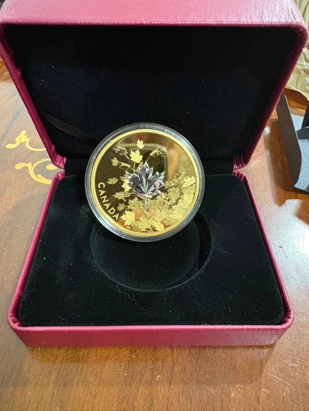 2017 Cdn Mint $50 Fine Silver Coin - Whispering Maple Leaves