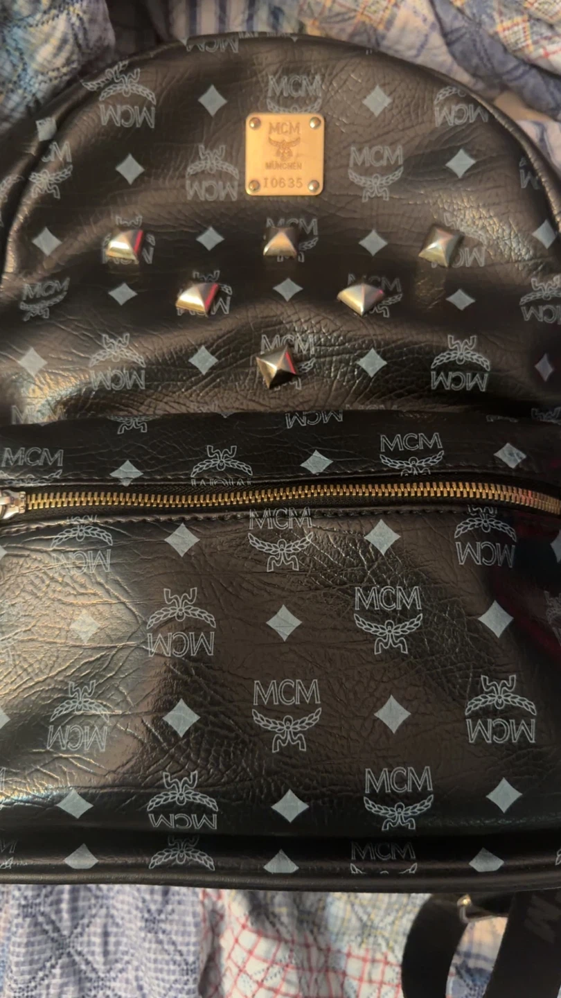 MCM Studded Black Leather Backpack - photo 5
