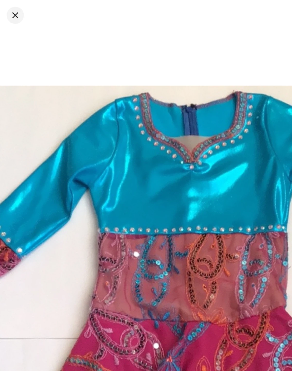 Girls Figure Skating Dress - Blue and Pink - Size 6 - photo 2