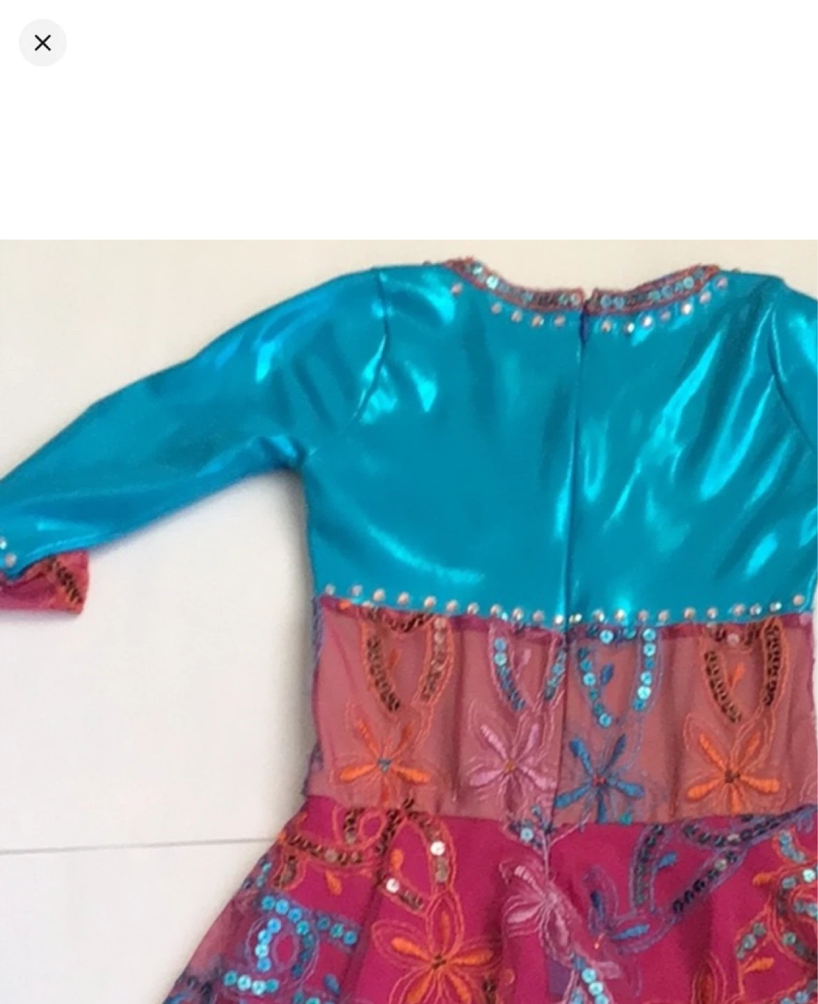 Girls Figure Skating Dress - Blue and Pink - Size 6 - photo 3