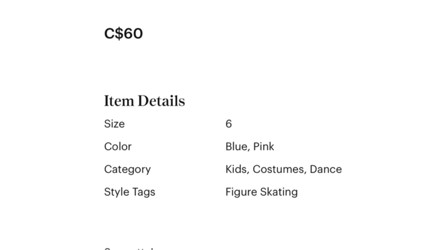 Girls Figure Skating Dress - Blue and Pink - Size 6 - photo 5