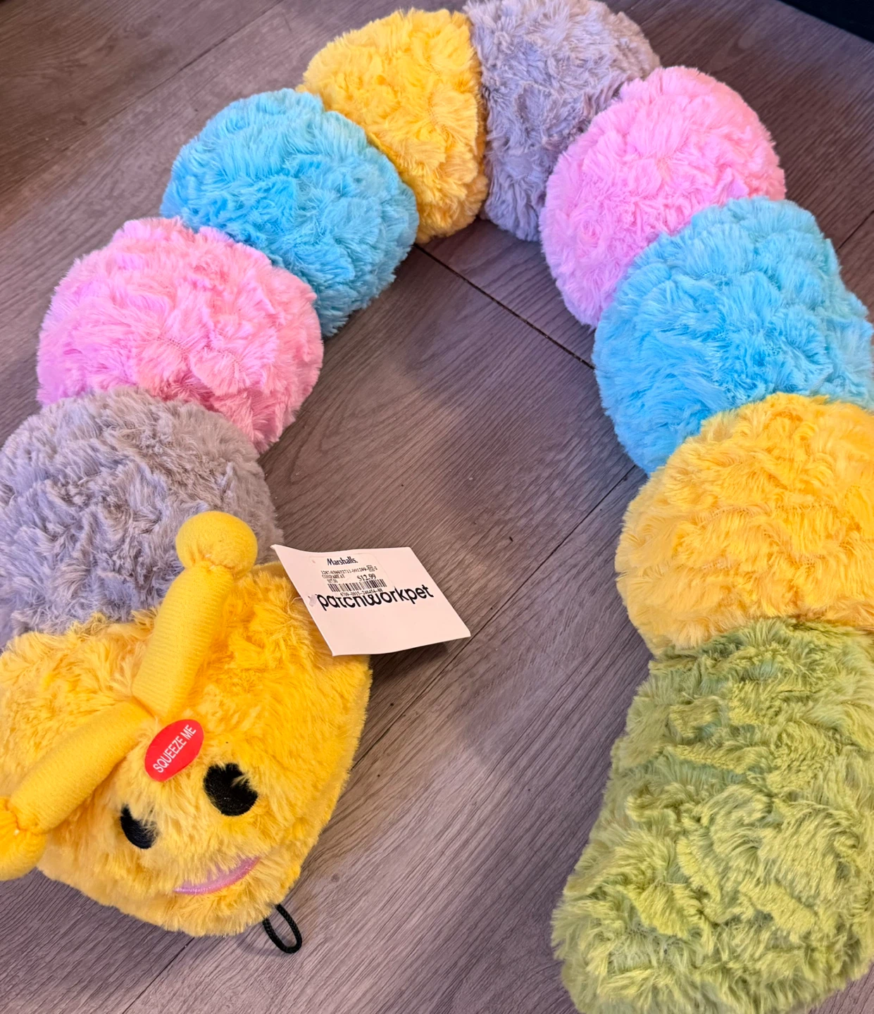 🐕New Patchwork Pet Plush Squeaky Caterpillar Dog Toy🐕