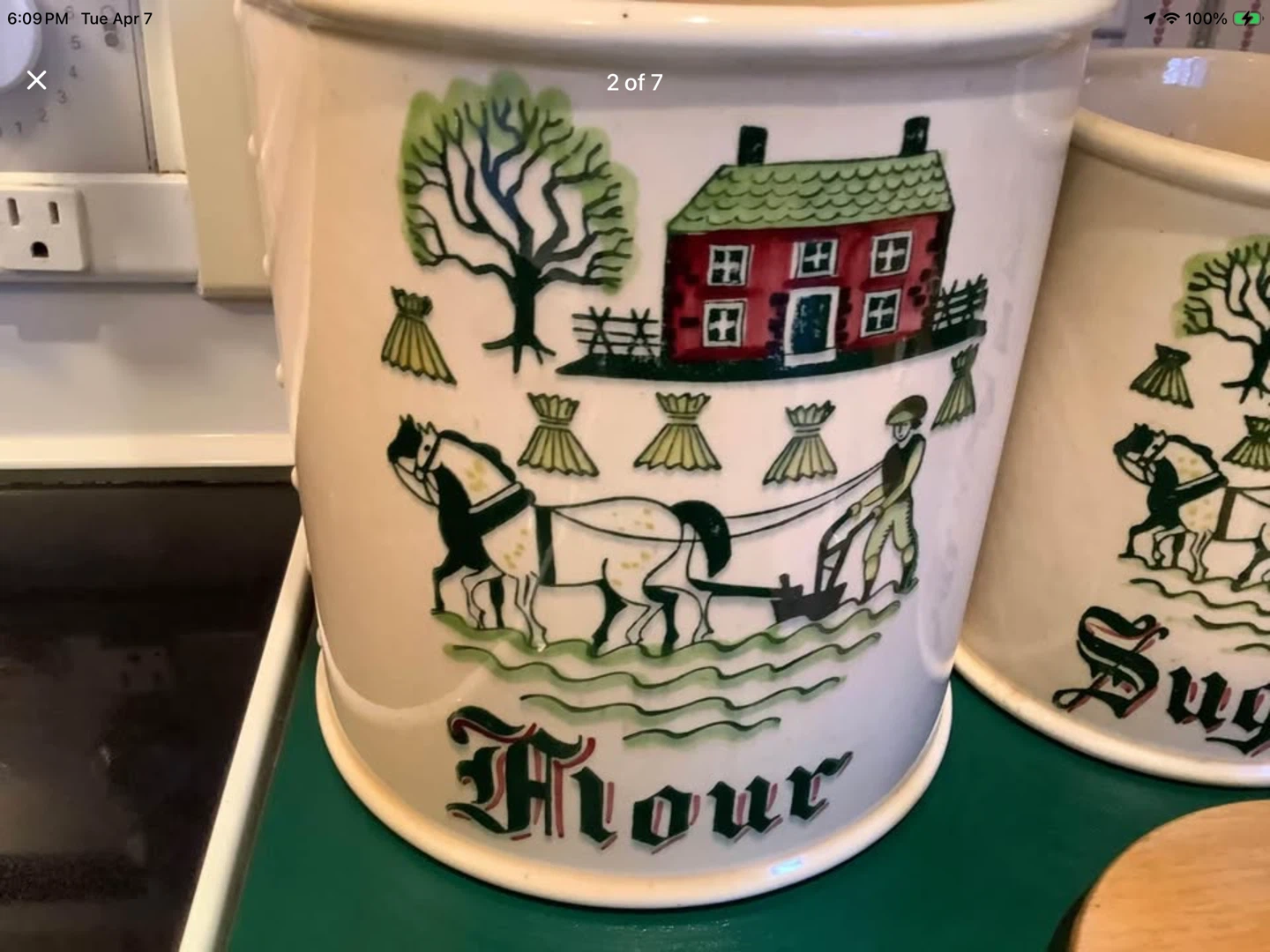 Vtg Metlox Hd Ptd Poppytrail Ceramic Canister Set - photo 2