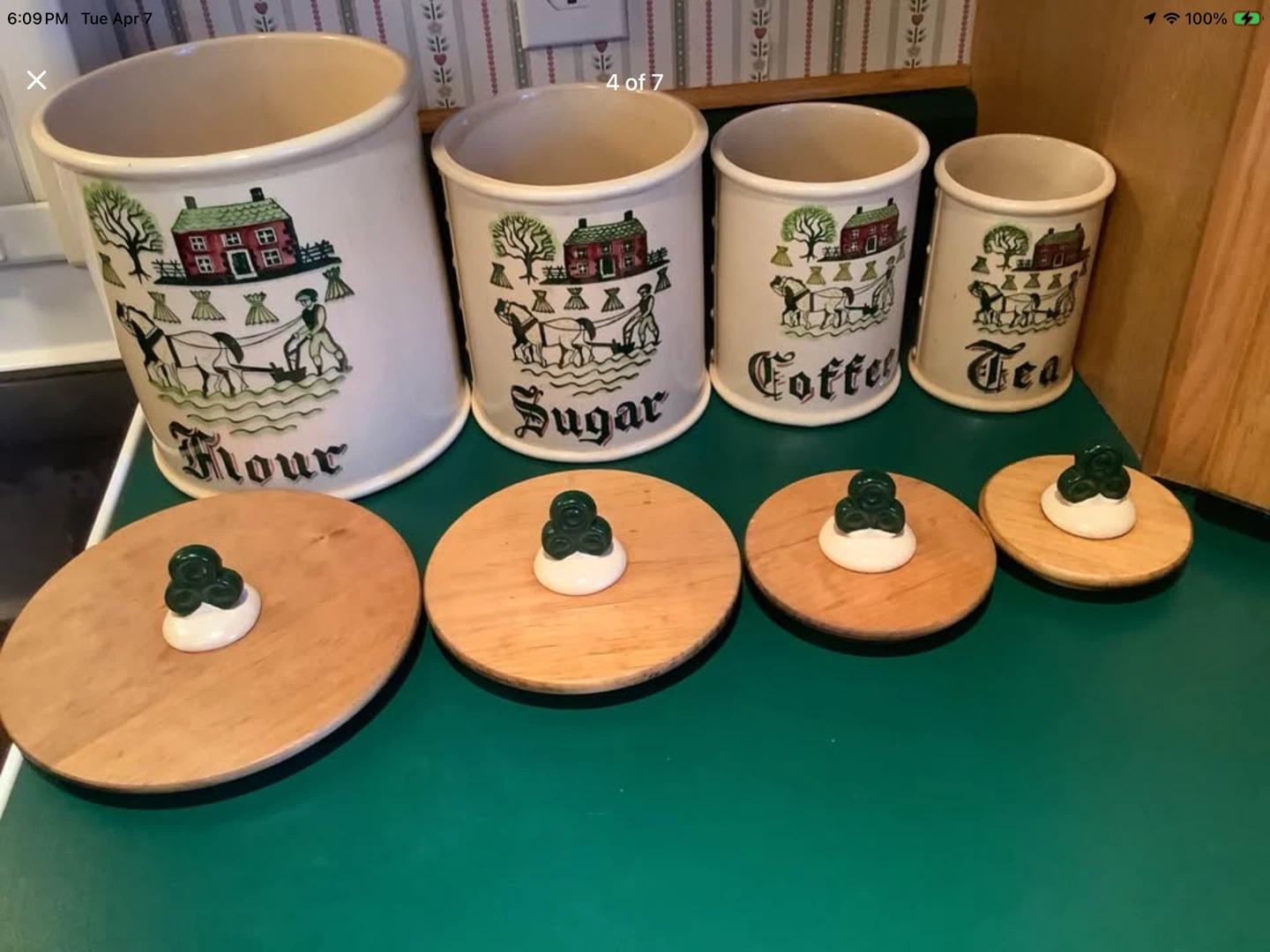 Vtg Metlox Hd Ptd Poppytrail Ceramic Canister Set - photo 5